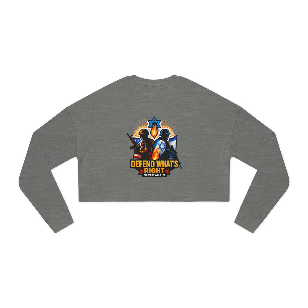 Defend Whats Right Women's Cropped Sweatshirt - American Zionist