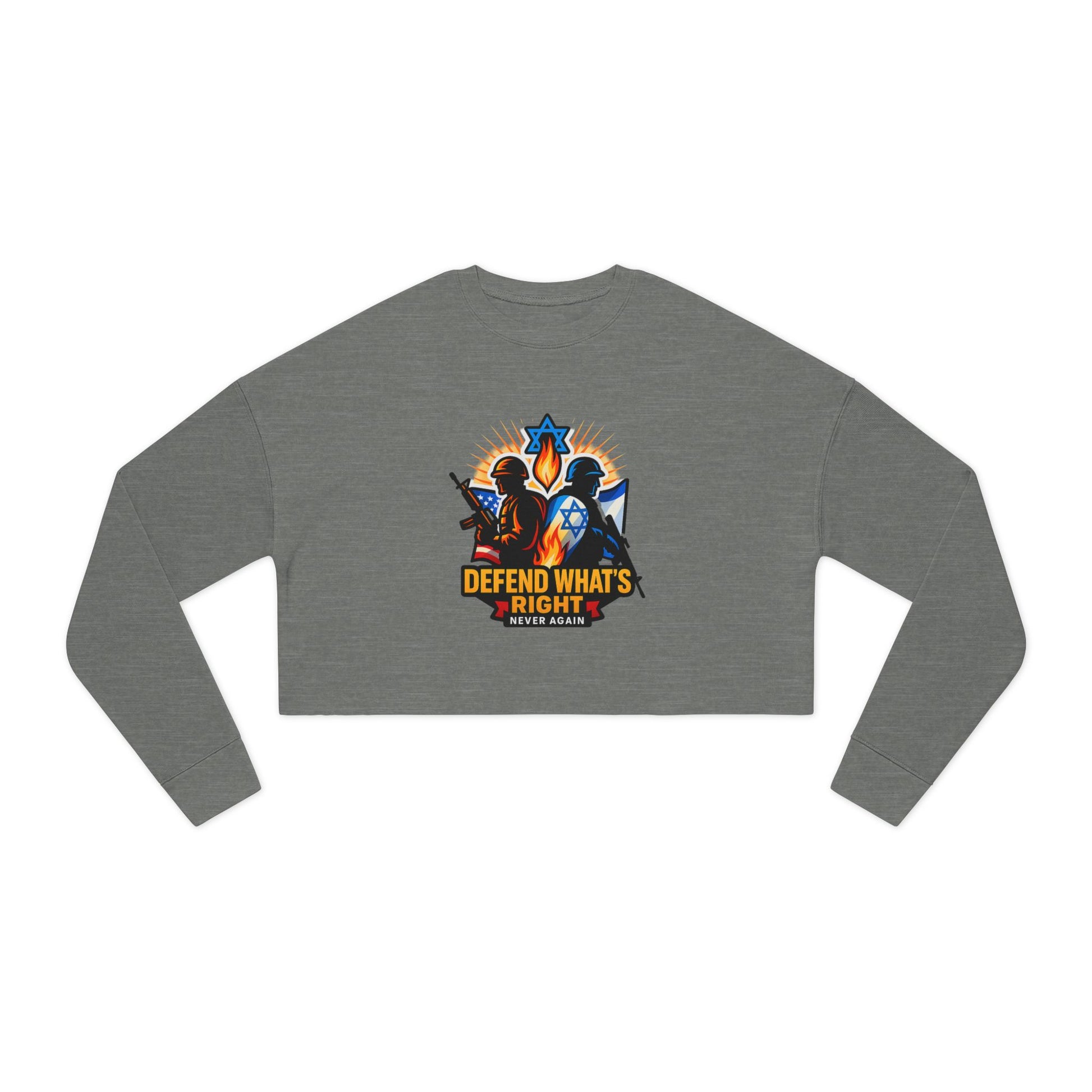 Defend Whats Right Women's Cropped Sweatshirt - American Zionist