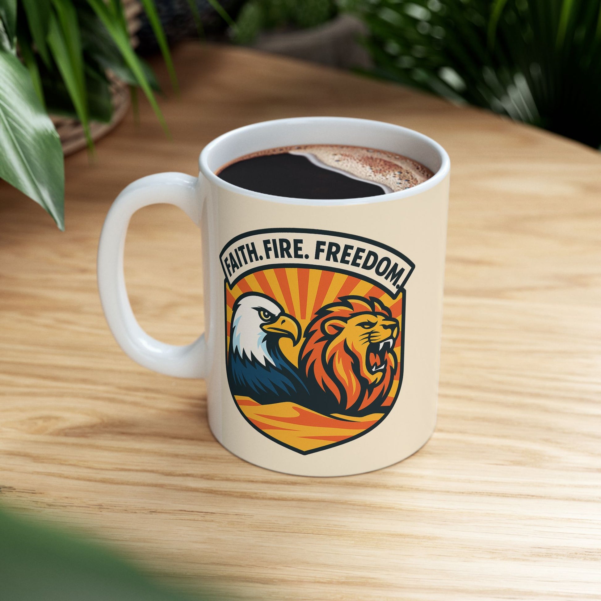 Lions Eagles Rise Ceramic Mug, (11oz, 15oz) - American Zionist