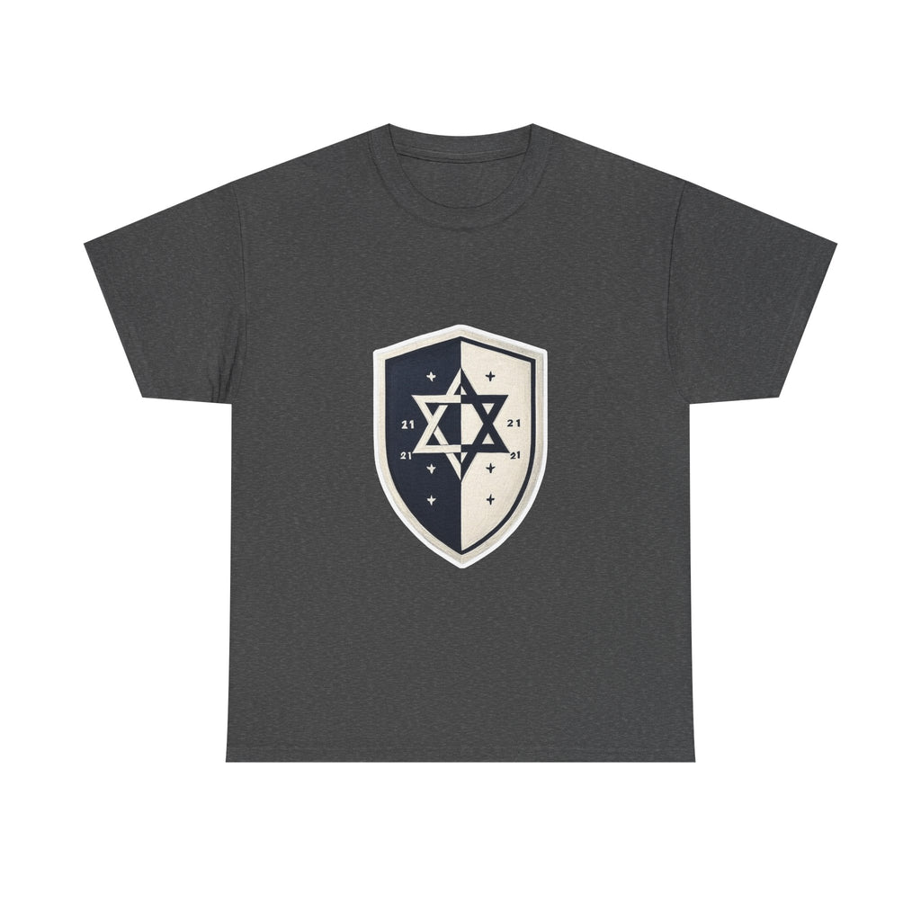 Black and White Shield Unisex Heavy Cotton Tee - American Zionist