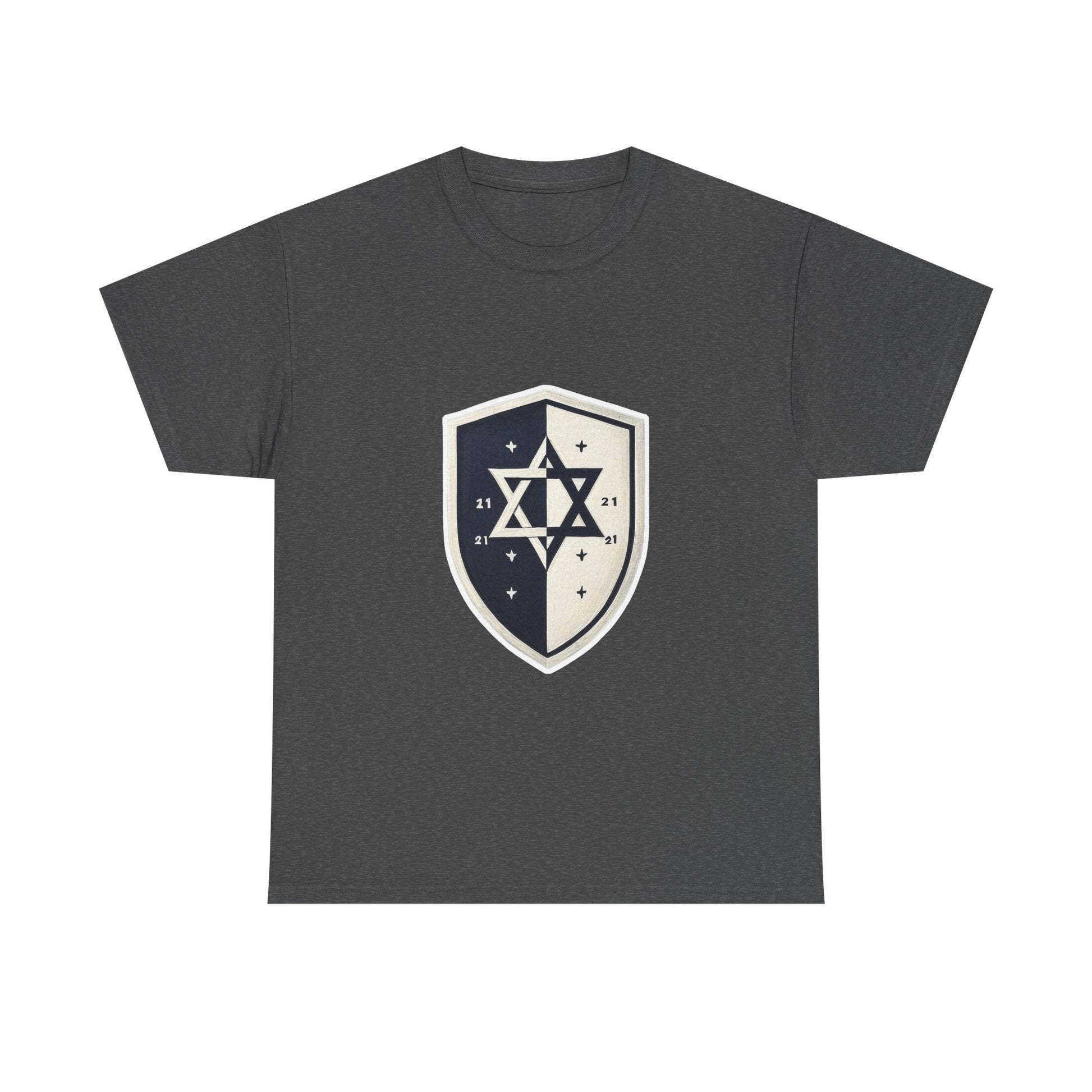 Black and White Shield Unisex Heavy Cotton Tee - American Zionist