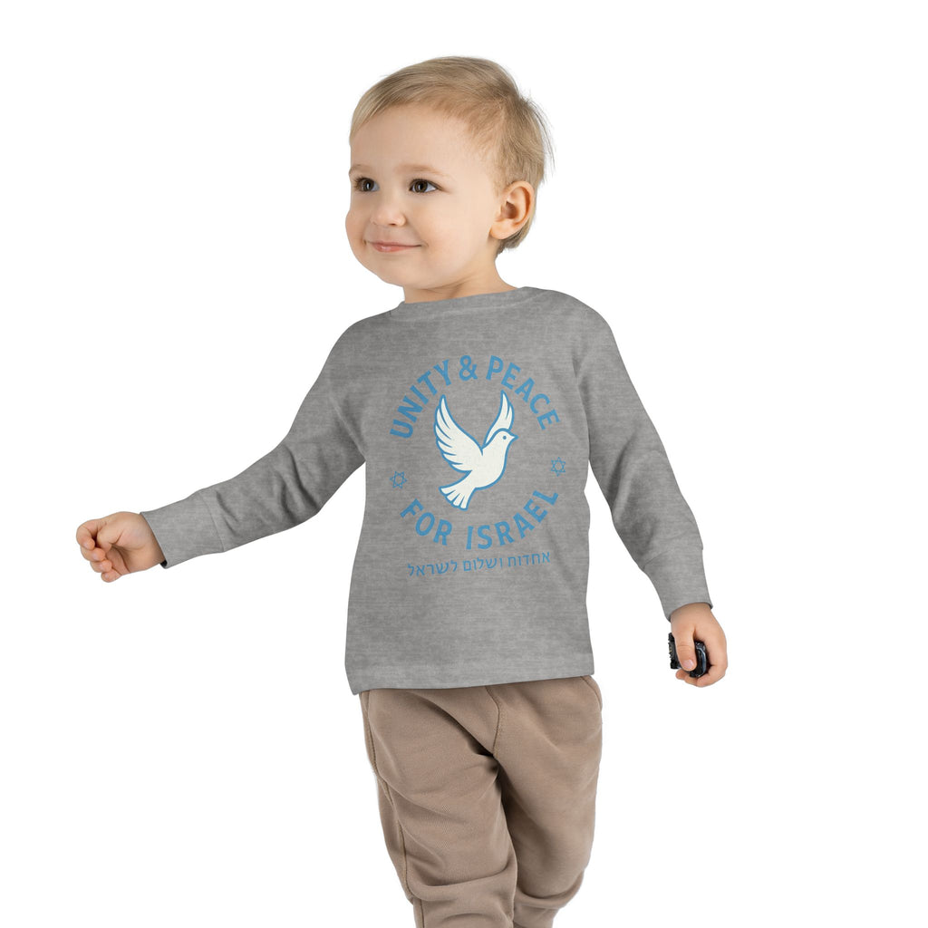Unity Peace For Israel Toddler Long Sleeve Tee - American Zionist
