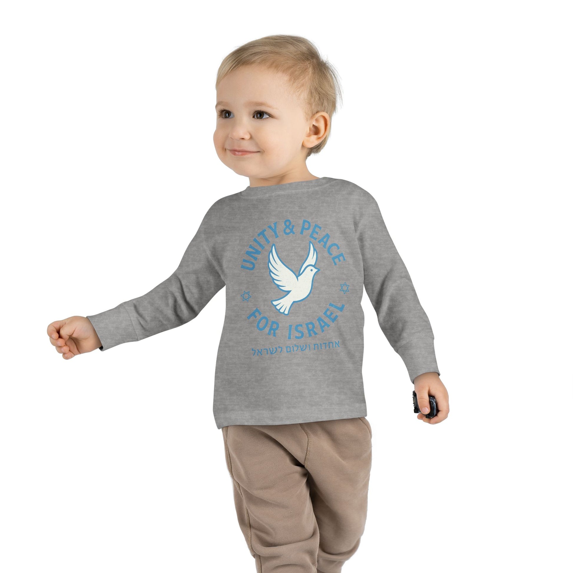 Unity Peace For Israel Toddler Long Sleeve Tee - American Zionist
