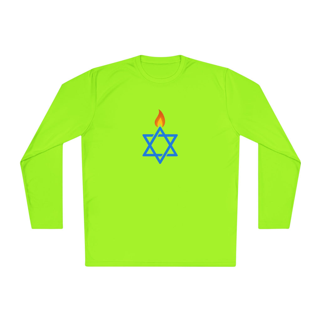 Fire Stars Of David Unisex Lightweight Long Sleeve Tee - American Zionist