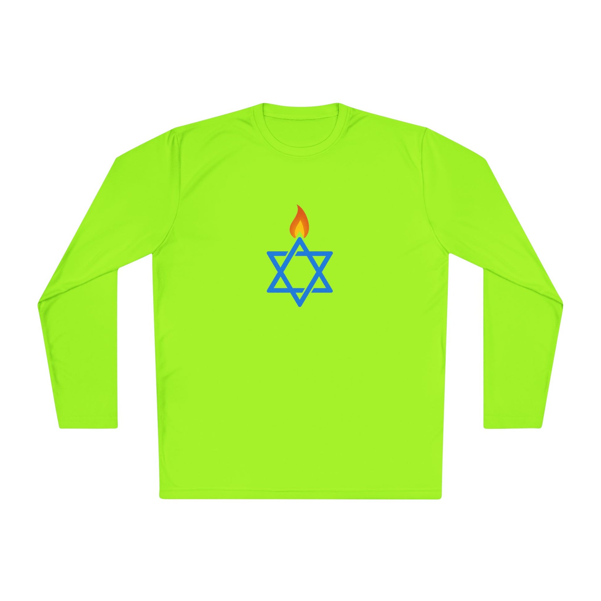 Fire Stars Of David Unisex Lightweight Long Sleeve Tee - American Zionist
