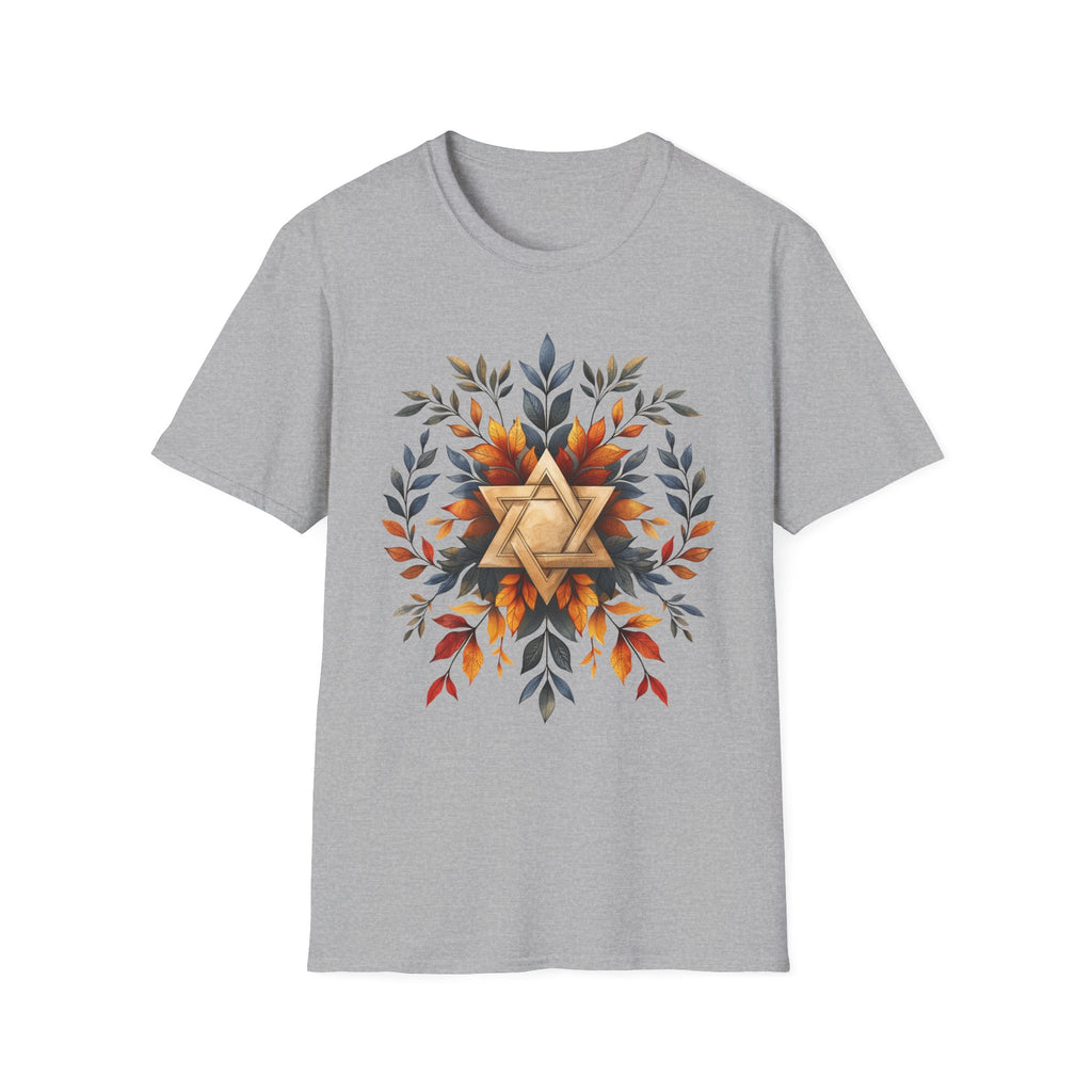 Star of David Wreath Unisex Softstyle T-Shirt - American Zionist