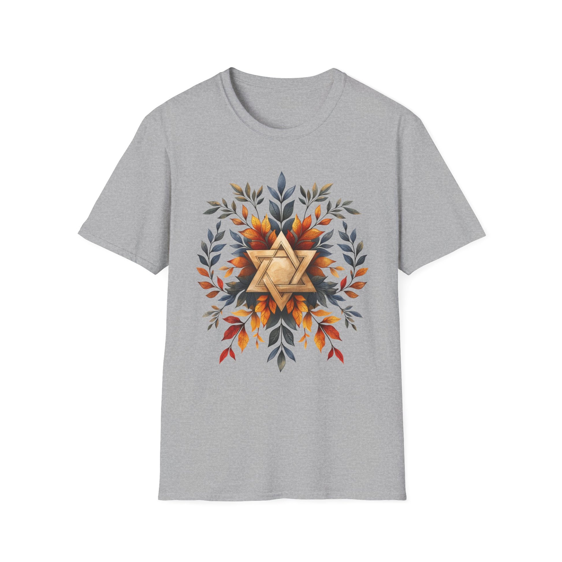 Star of David Wreath Unisex Softstyle T-Shirt - American Zionist