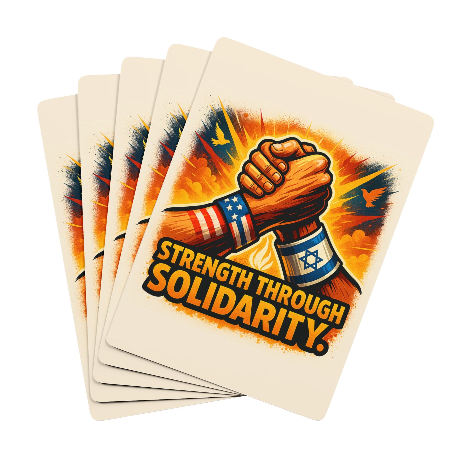 Strength Through Solidarity Poker Playing Cards - American Zionist