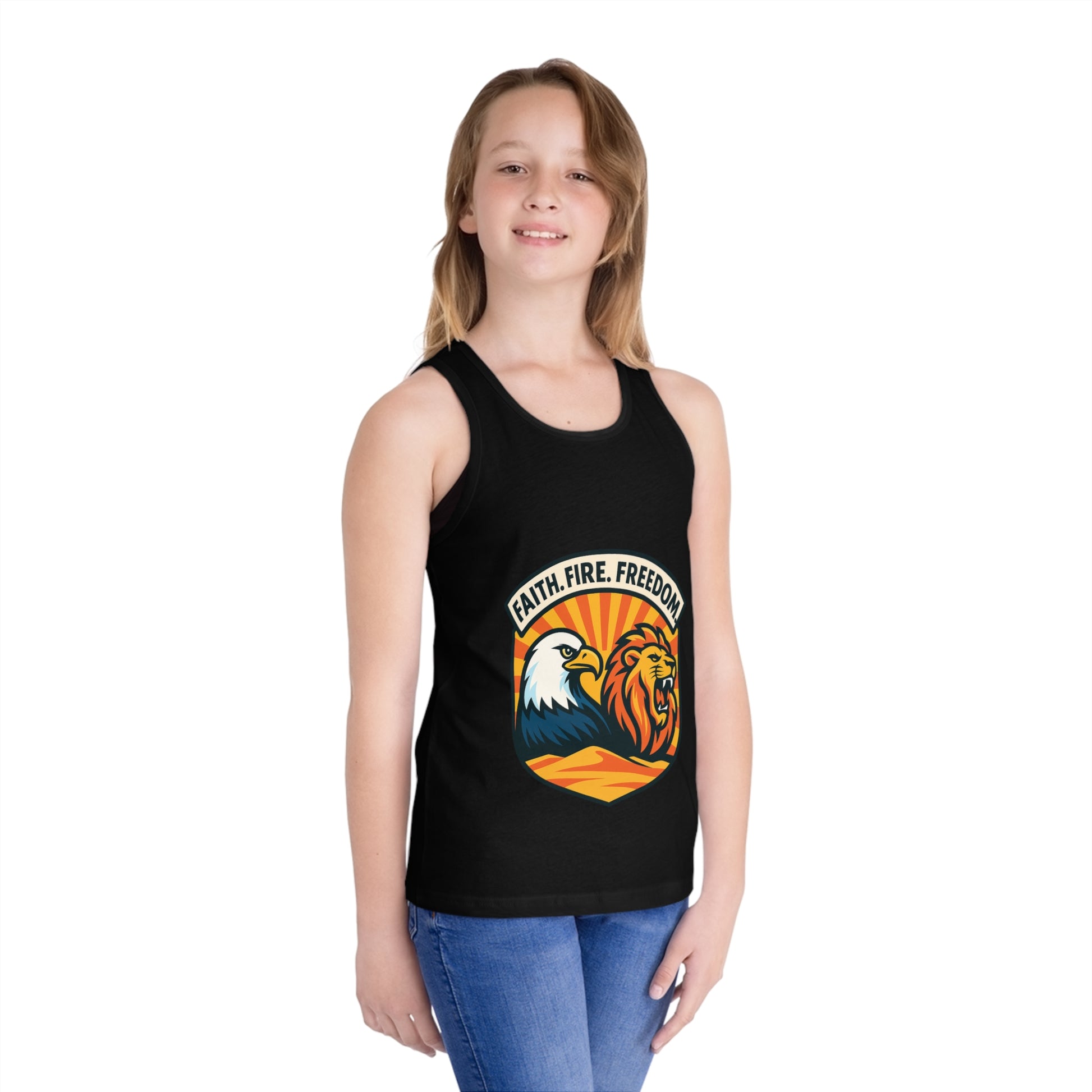 Lions Eagles Rise Kid's Jersey Tank Top - American Zionist