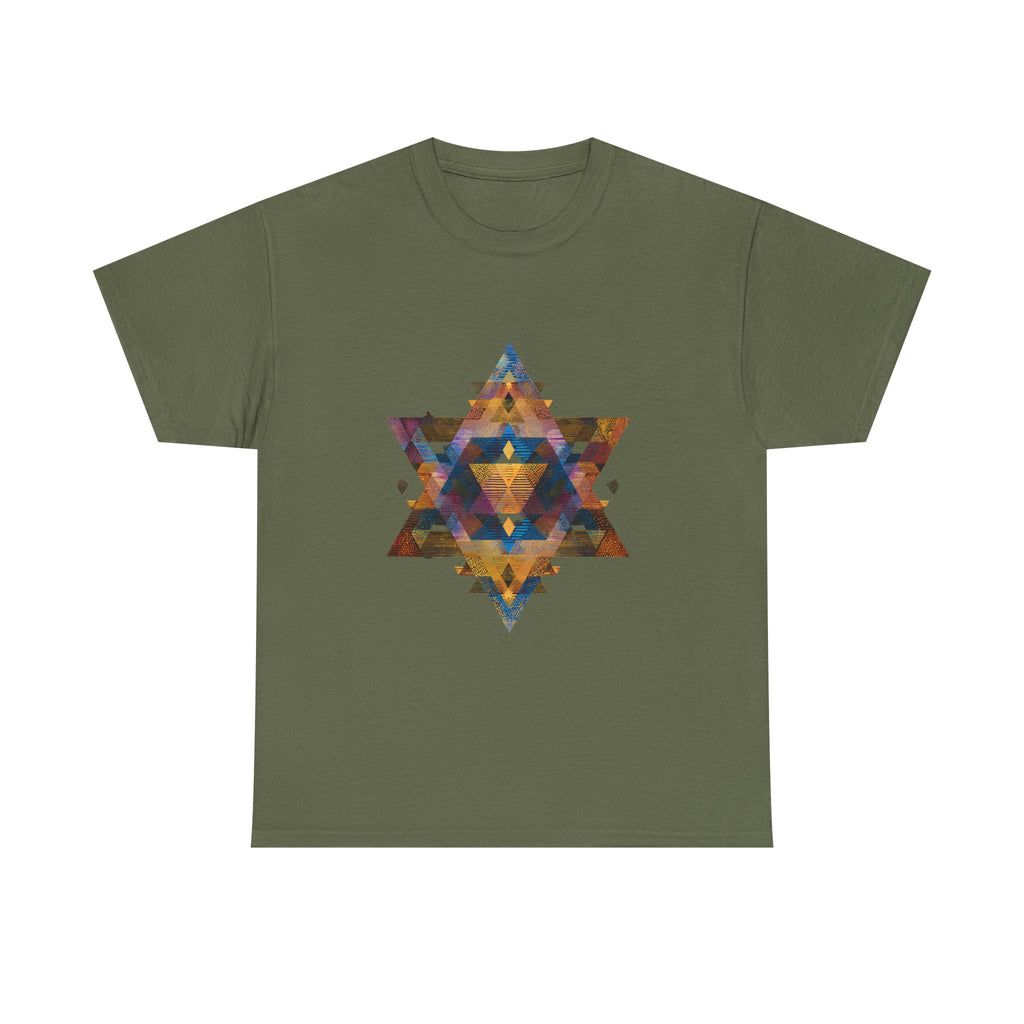 Star of David Geometric Unisex Heavy Cotton Tee - American Zionist