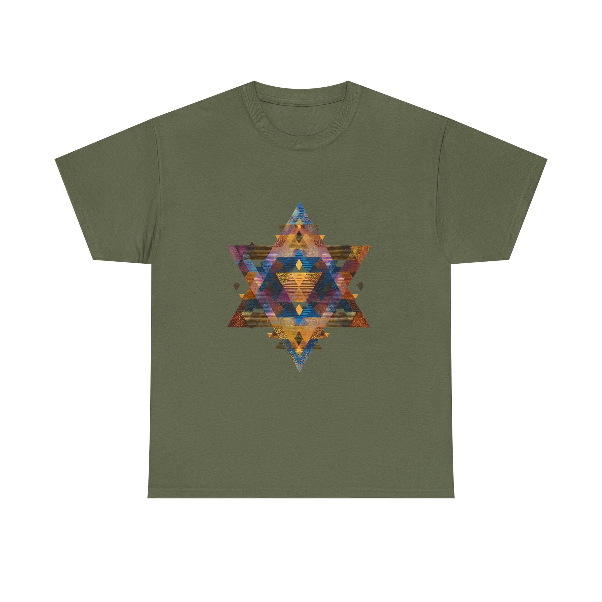 Star of David Geometric Unisex Heavy Cotton Tee - American Zionist