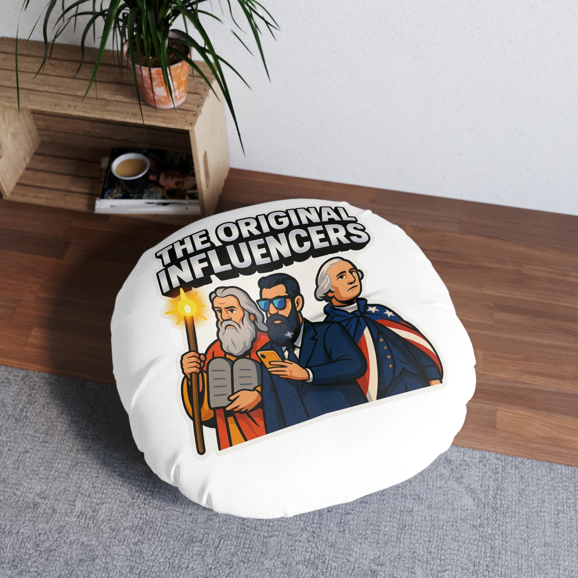 Original Influencers Tufted Floor Pillow, Round - American Zionist