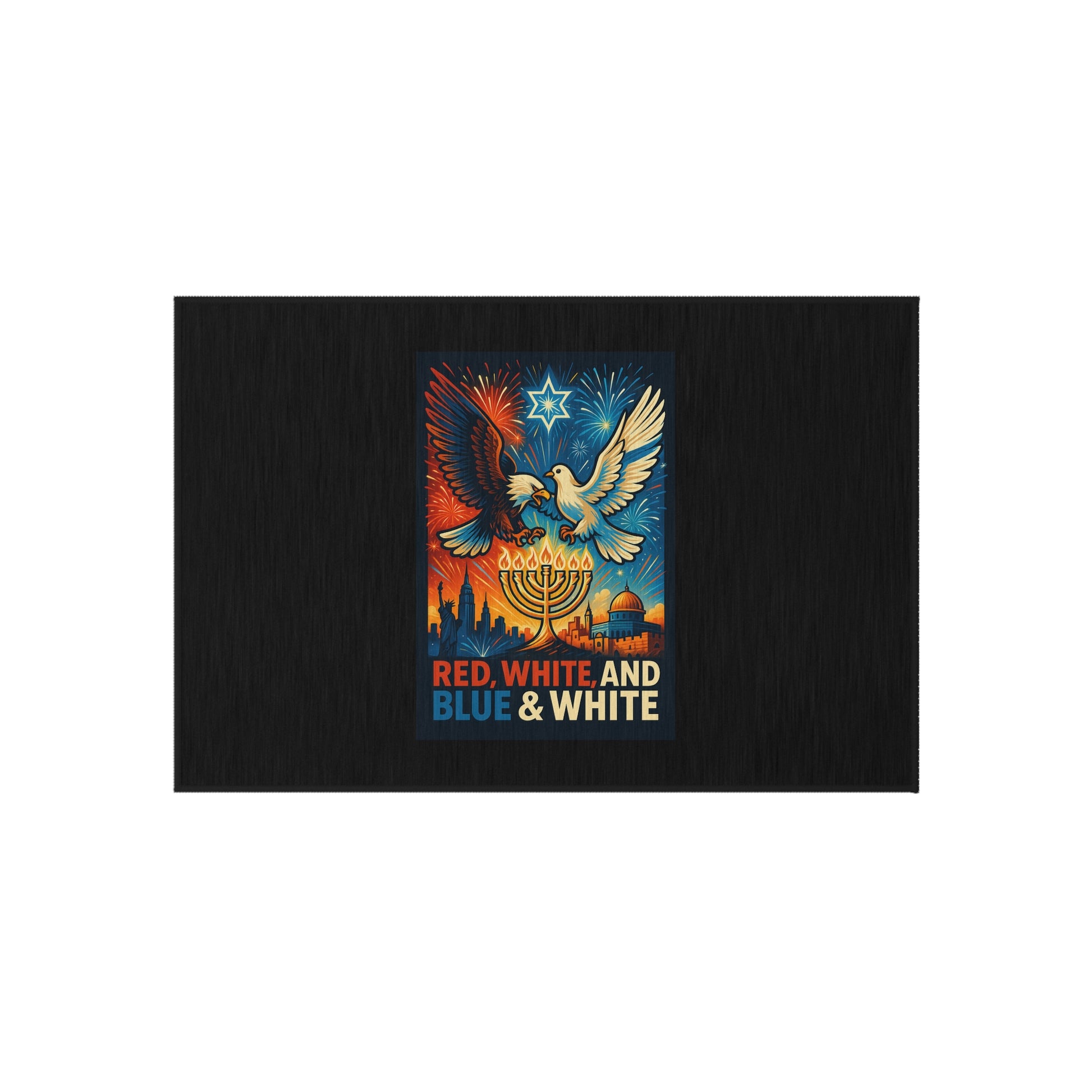 Red White and Blue Outdoor Rug - American Zionist