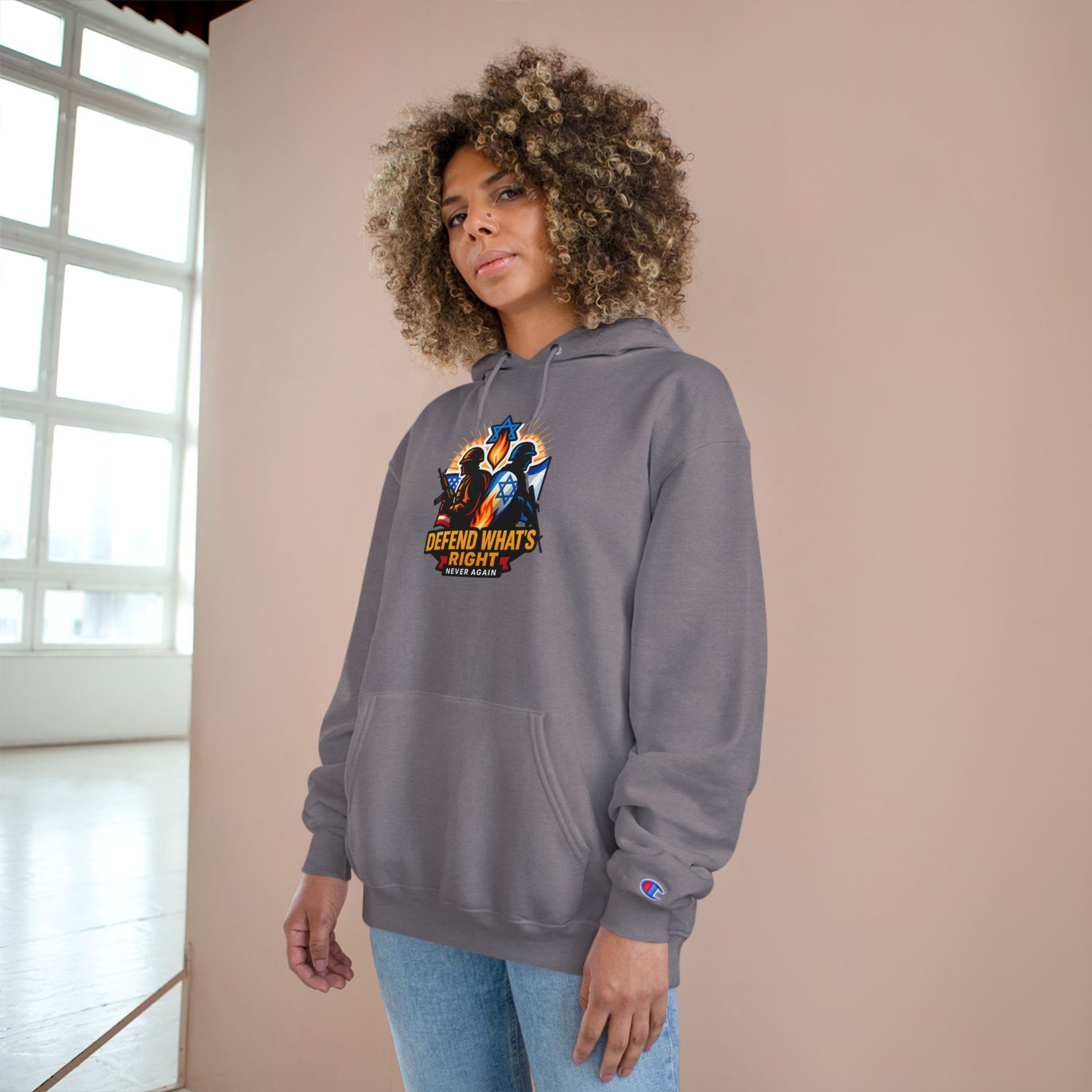 Defend What's Right Champion Hoodie - American Zionist
