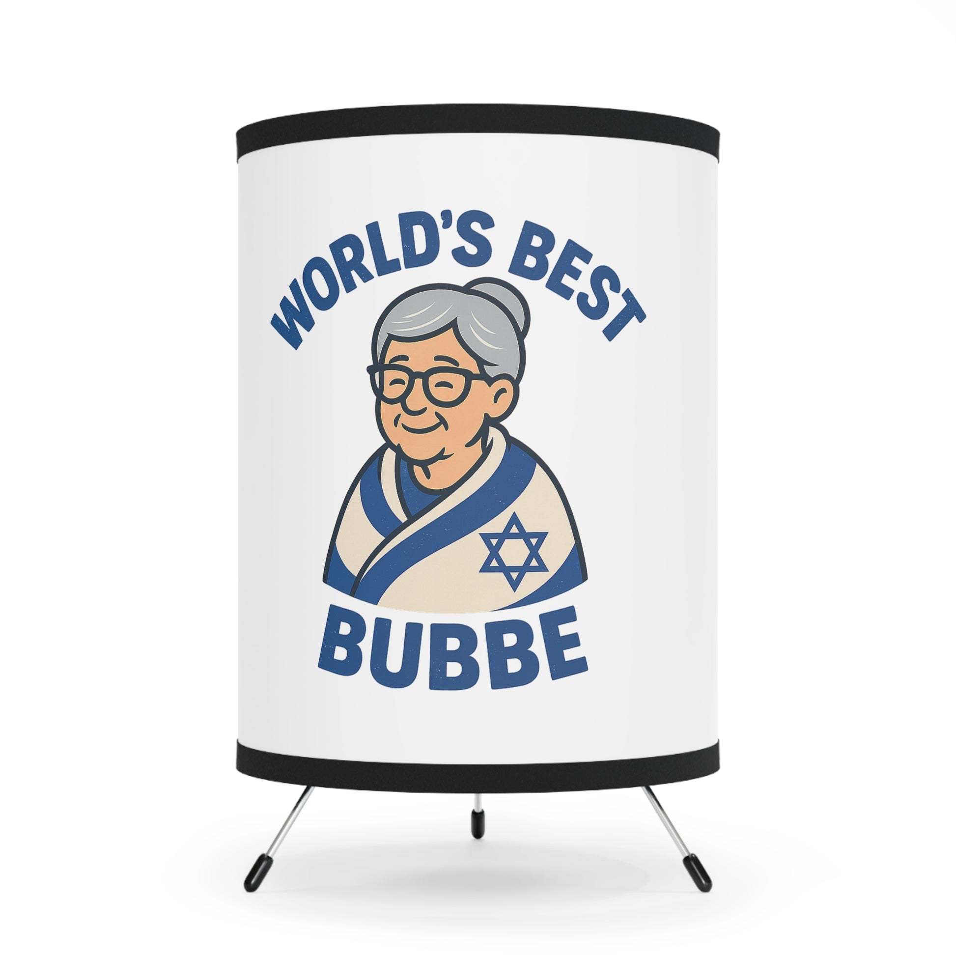 Best Bubbe Tripod Lamp with High - Res Printed Shade - American Zionist