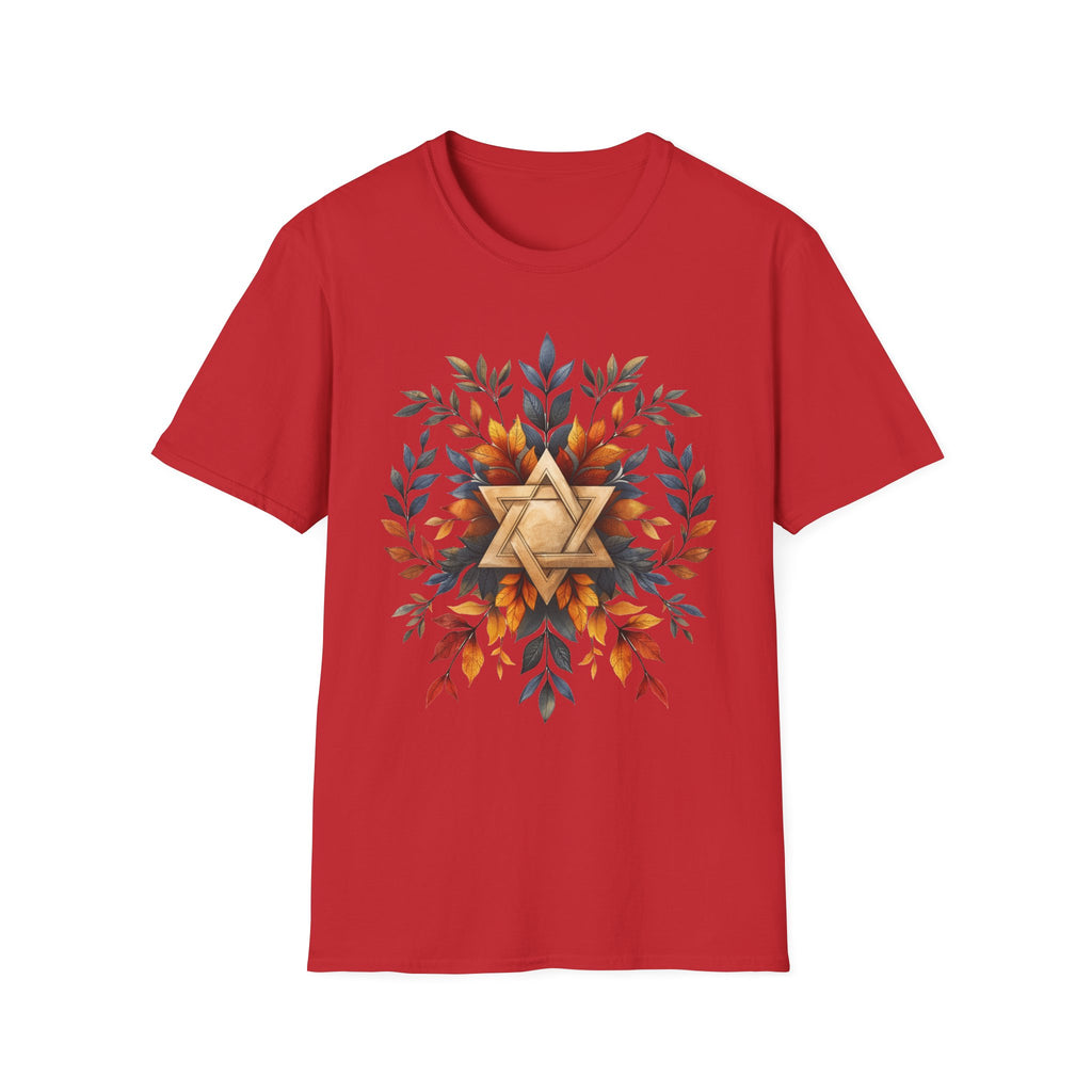 Star of David Wreath Unisex Softstyle T-Shirt - American Zionist