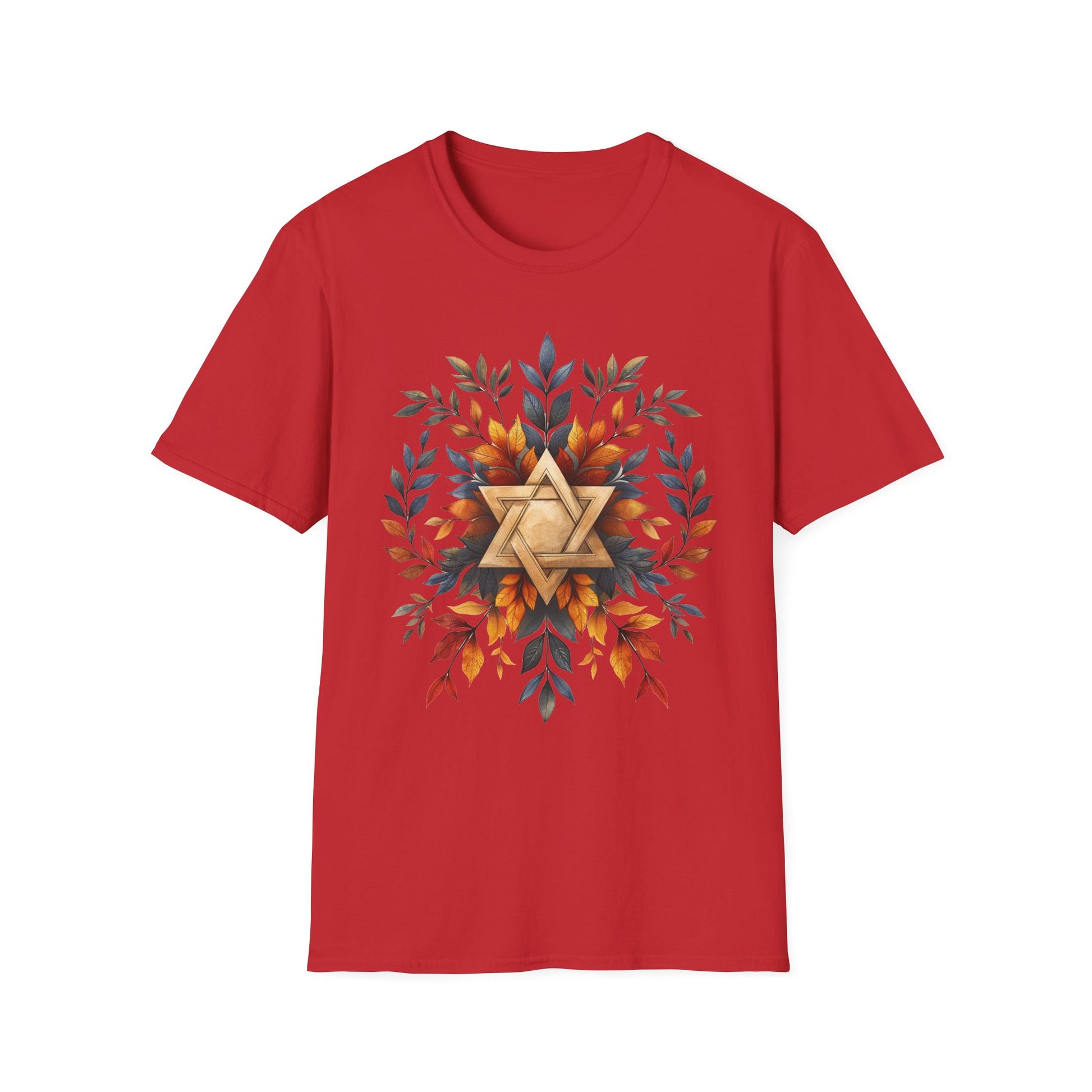 Star of David Wreath Unisex Softstyle T-Shirt - American Zionist