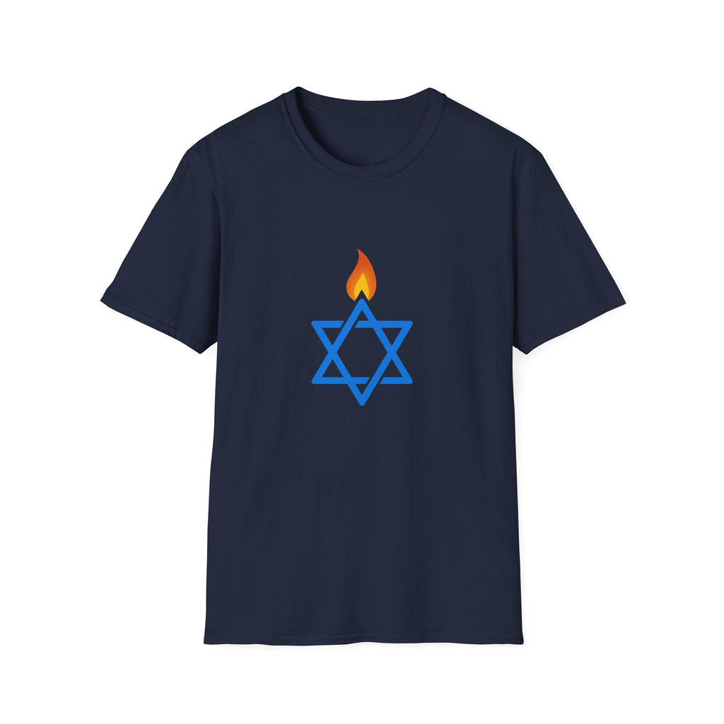 Fire Stars Of David Unisex Softstyle T-Shirt - American Zionist