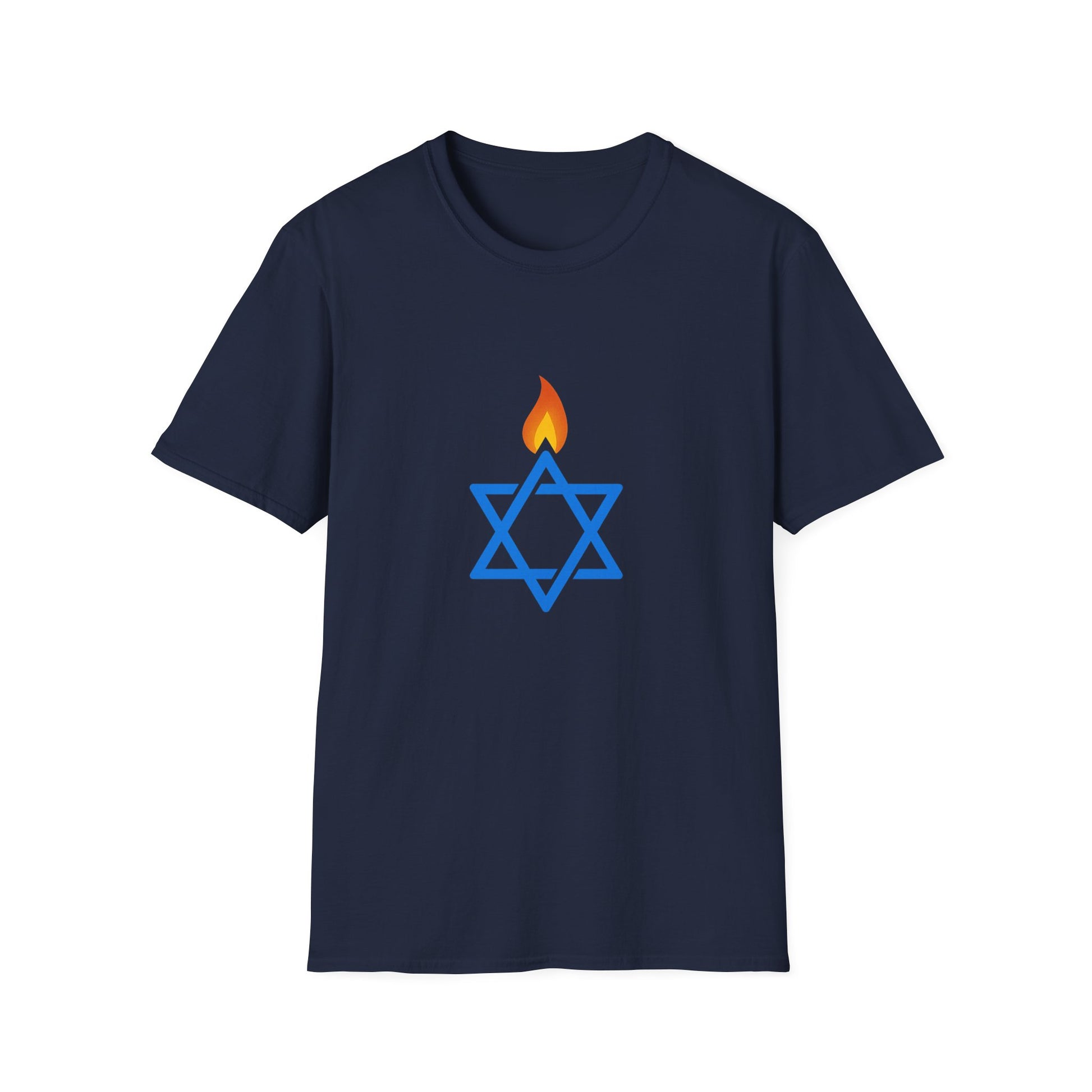 Fire Stars Of David Unisex Softstyle T-Shirt - American Zionist