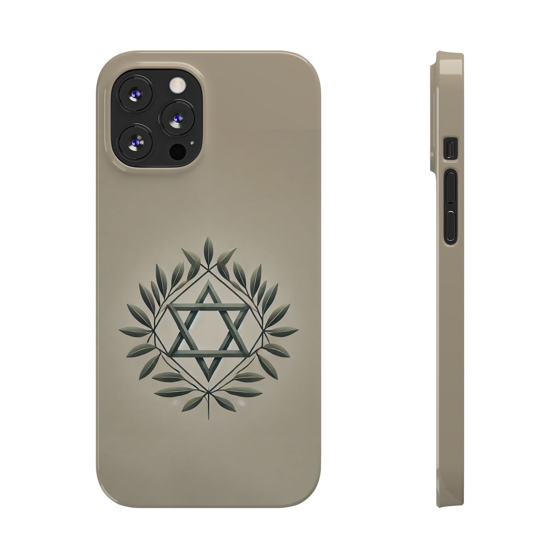 Olive and Star of David Slim Phone Cases - American Zionist
