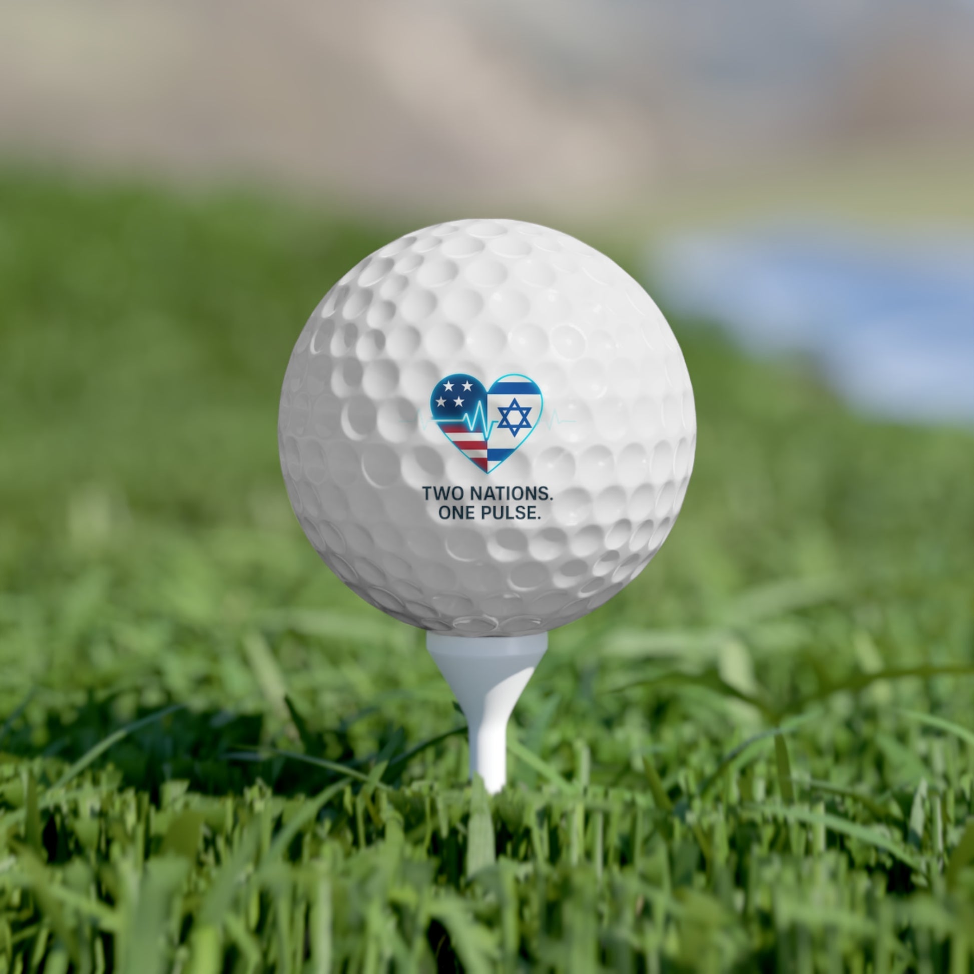 Two Nations. One Pulse Golf Balls, 6pcs - American Zionist