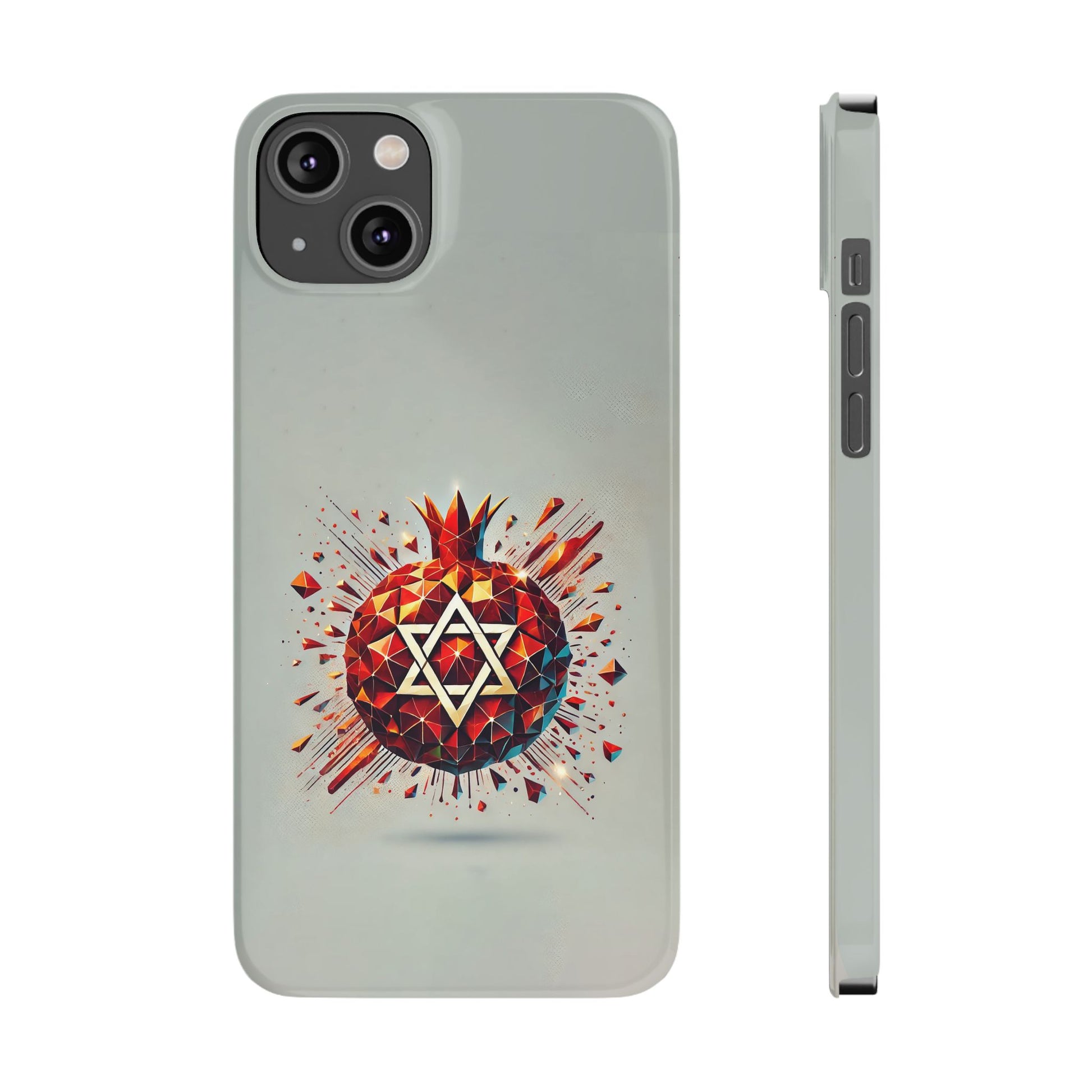 Pomegranate Star of David Slim Phone Cases - American Zionist