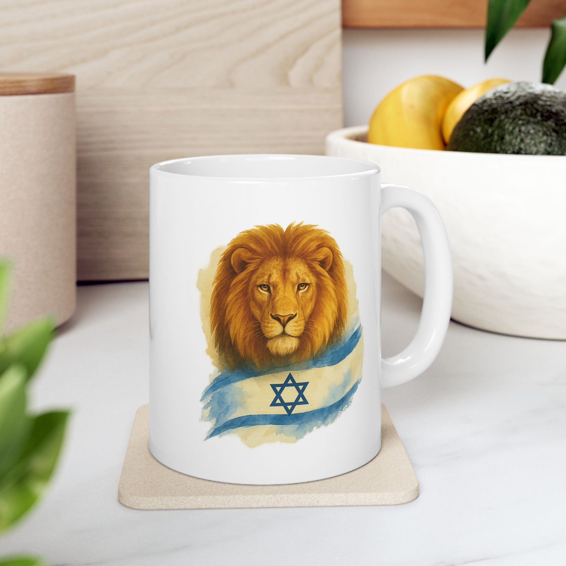 Lion Of Israel Ceramic Mug, (11oz, 15oz) - American Zionist
