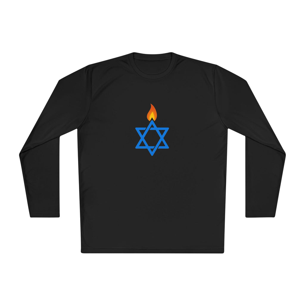 Fire Stars Of David Unisex Lightweight Long Sleeve Tee - American Zionist