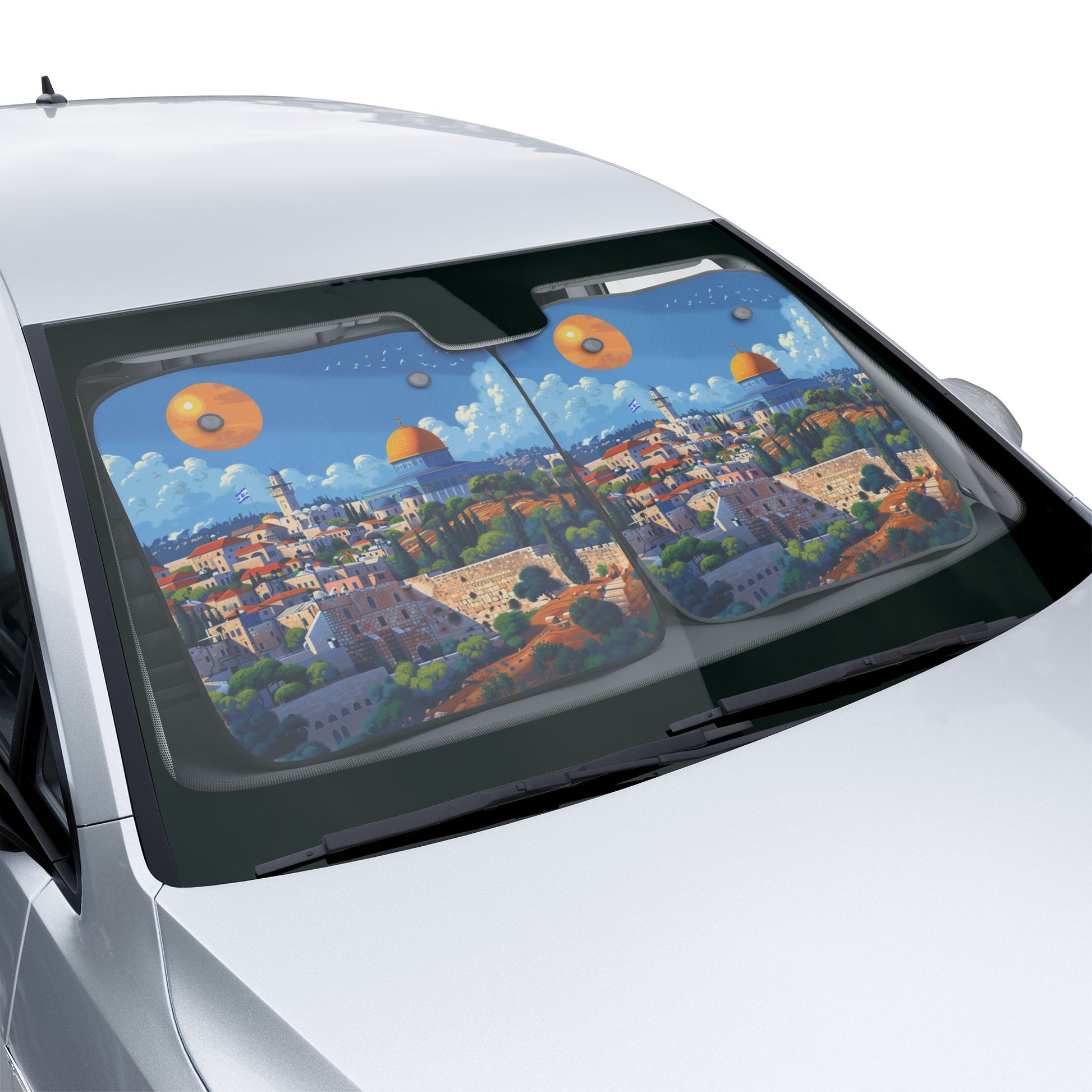 Jerusalem City Skyline Car Sun Shades - American Zionist