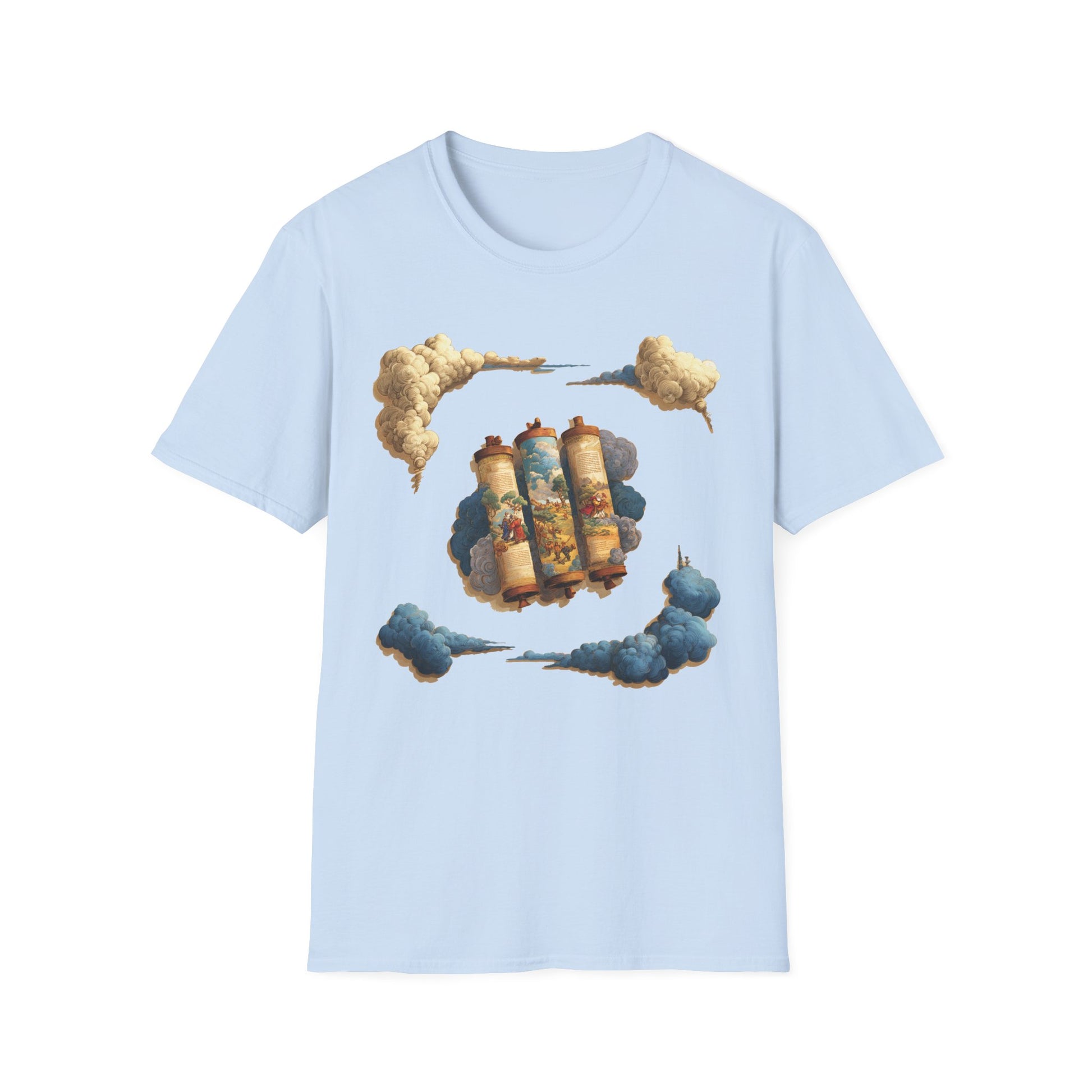 Cloudy Scroll of Moses Unisex Softstyle T-Shirt - American Zionist