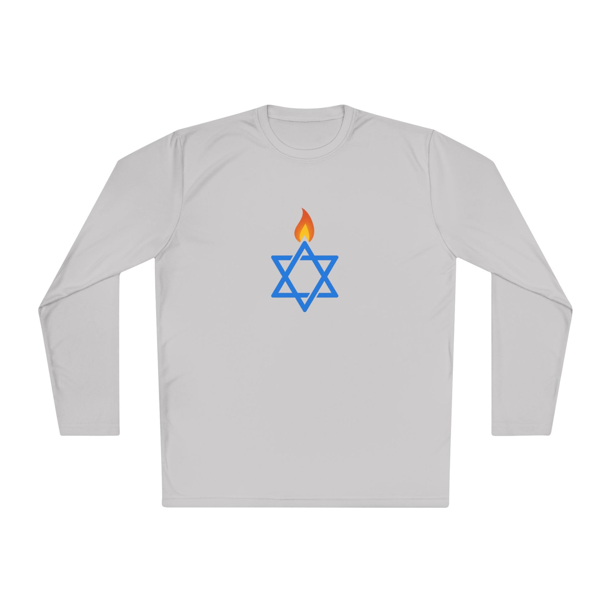 Fire Stars Of David Unisex Lightweight Long Sleeve Tee - American Zionist