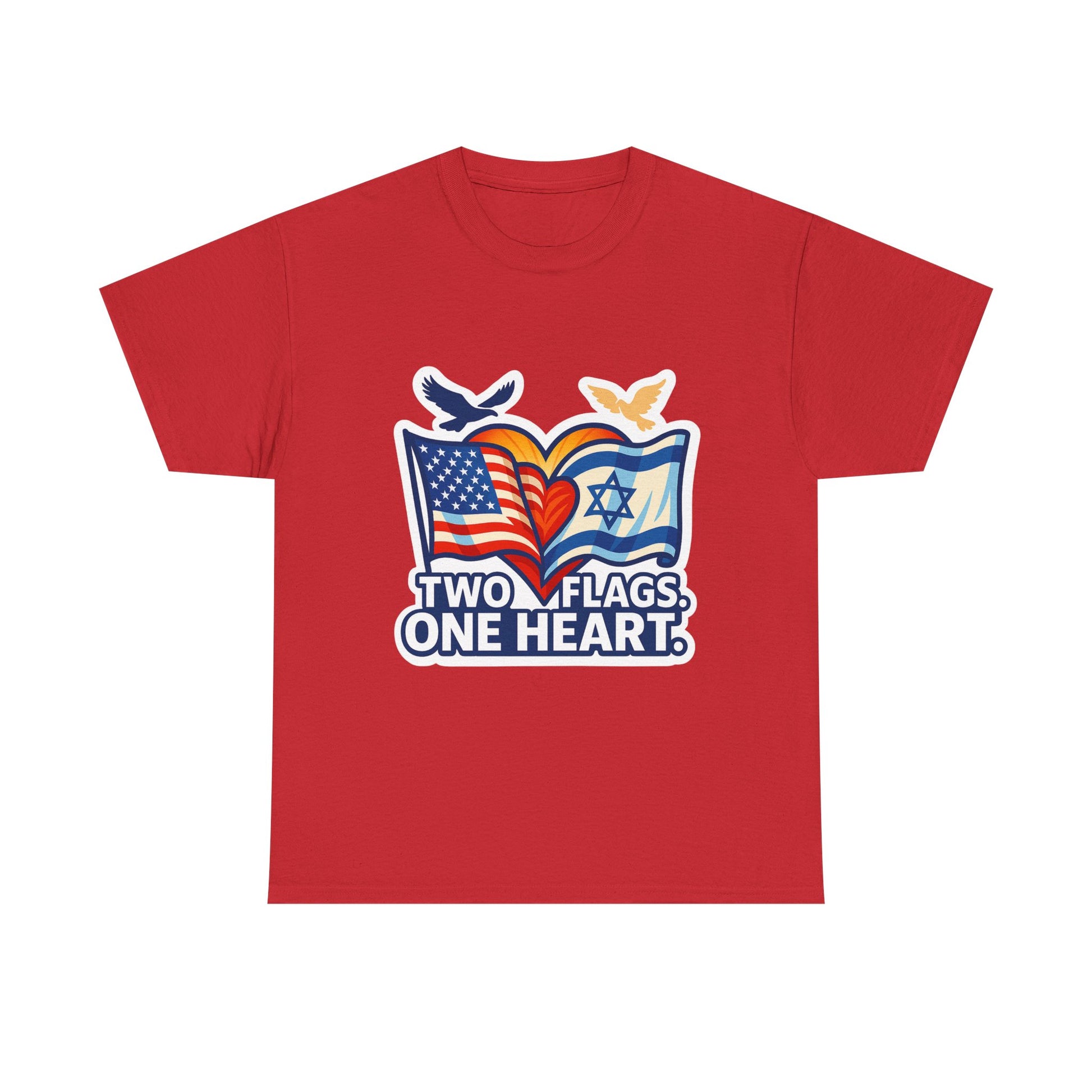 Two Flags One Heart Unisex Heavy Cotton Tee - American Zionist