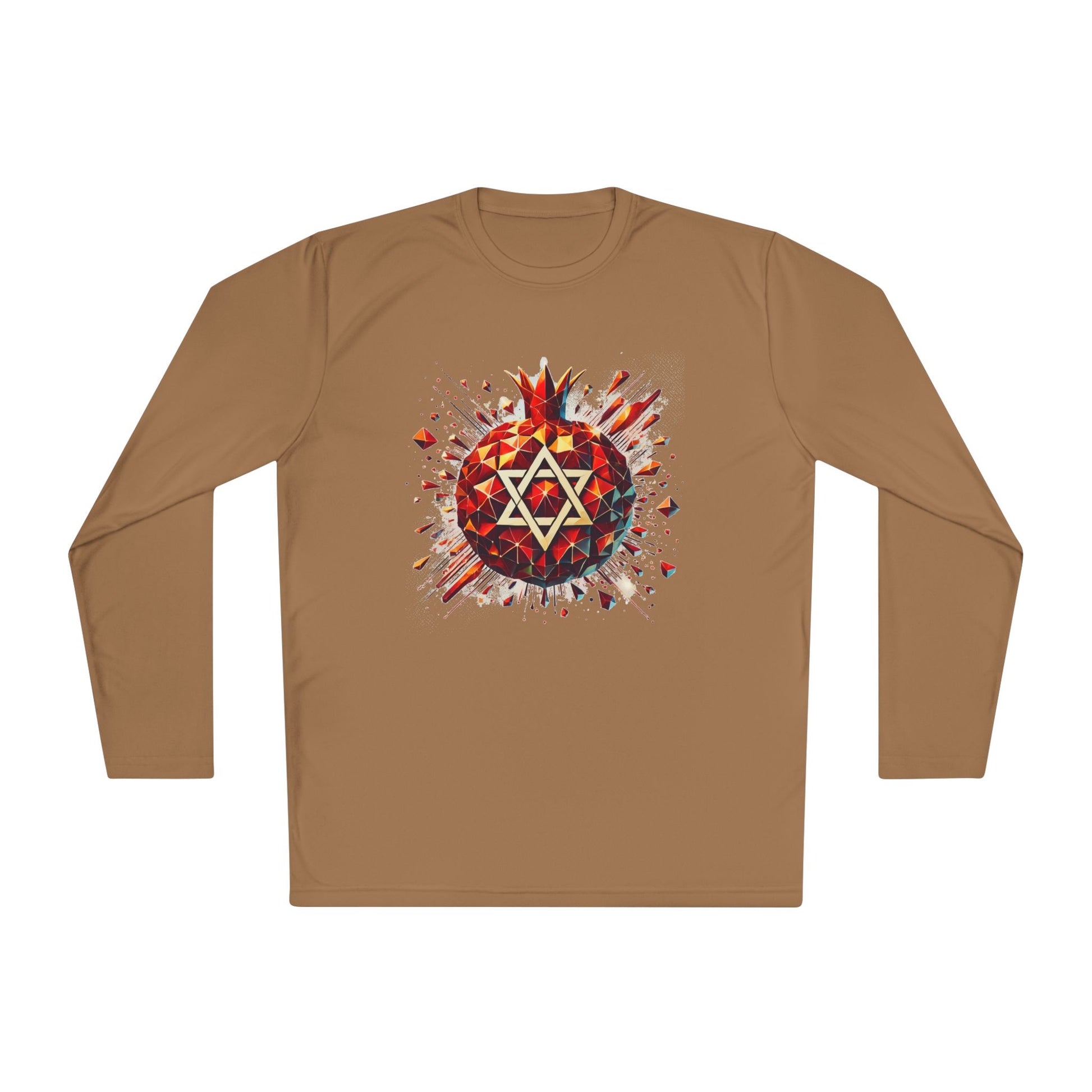 Pomegranate Star of David Unisex Lightweight Long Sleeve Tee - American Zionist