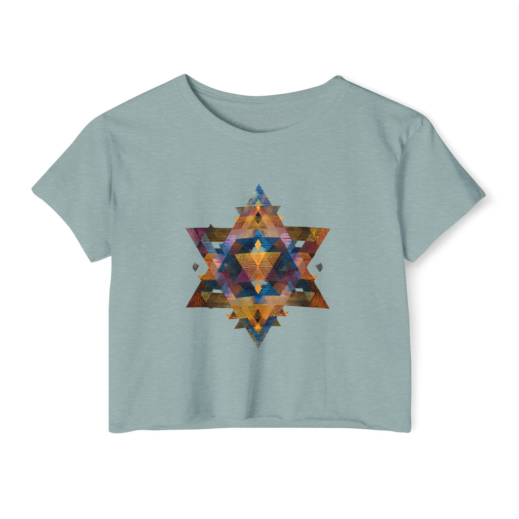 Star of David Geometric Women's Festival Crop Top - American Zionist
