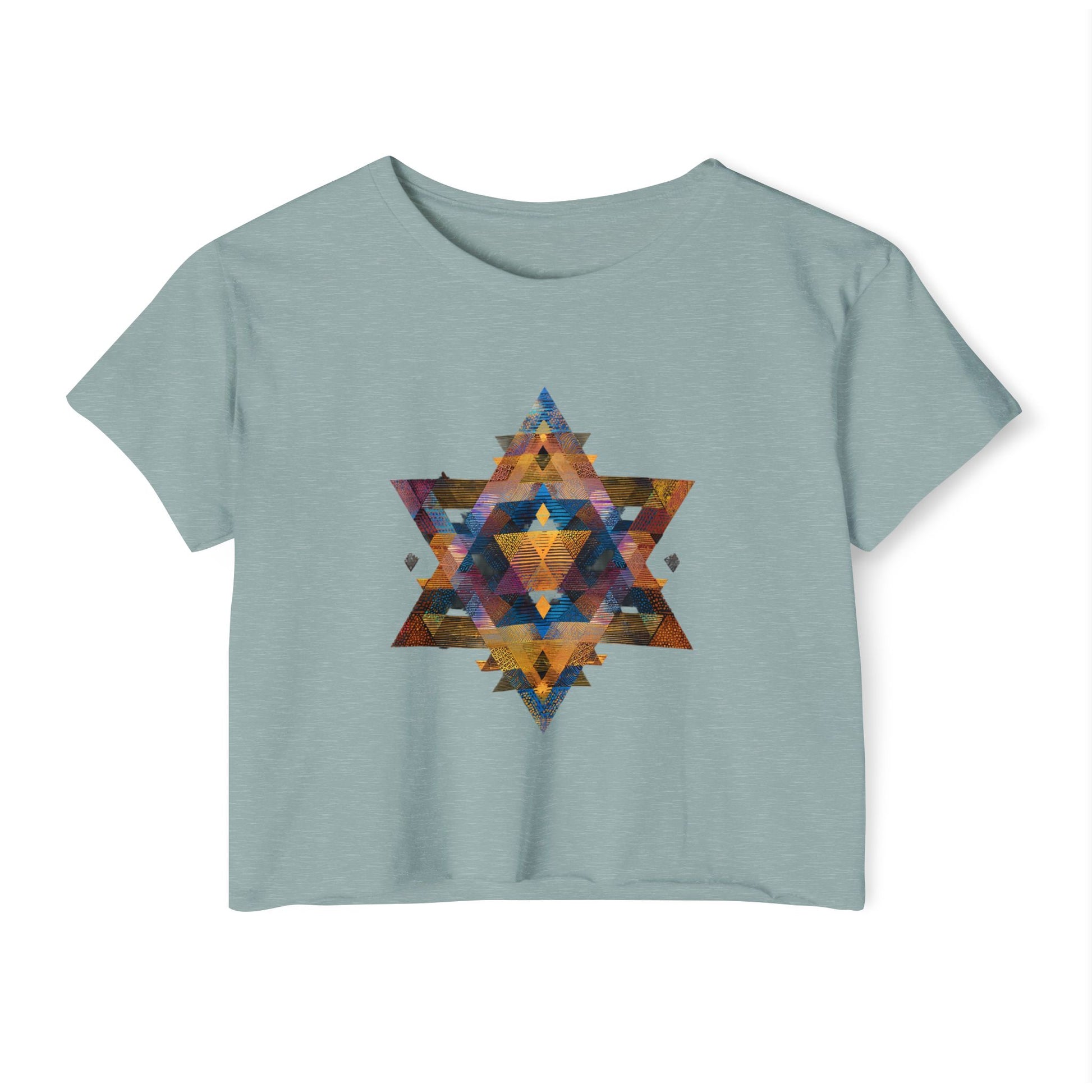 Star of David Geometric Women's Festival Crop Top - American Zionist