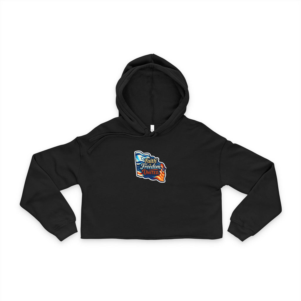 Faith Freedom United Women's Cropped Hoodie - American Zionist