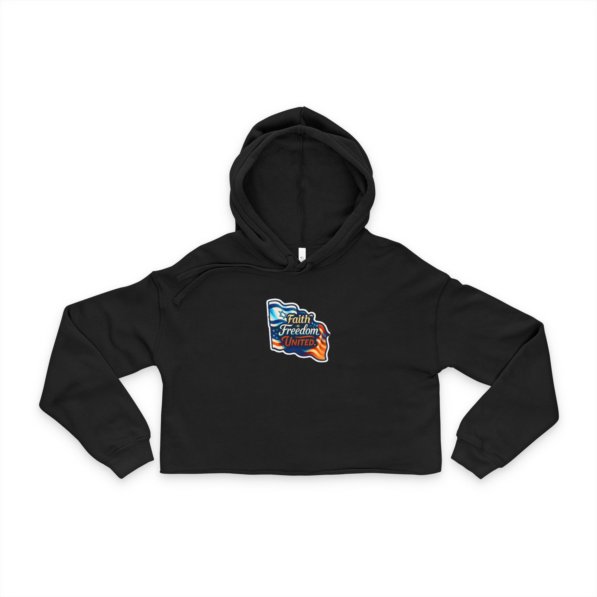 Faith Freedom United Women's Cropped Hoodie - American Zionist