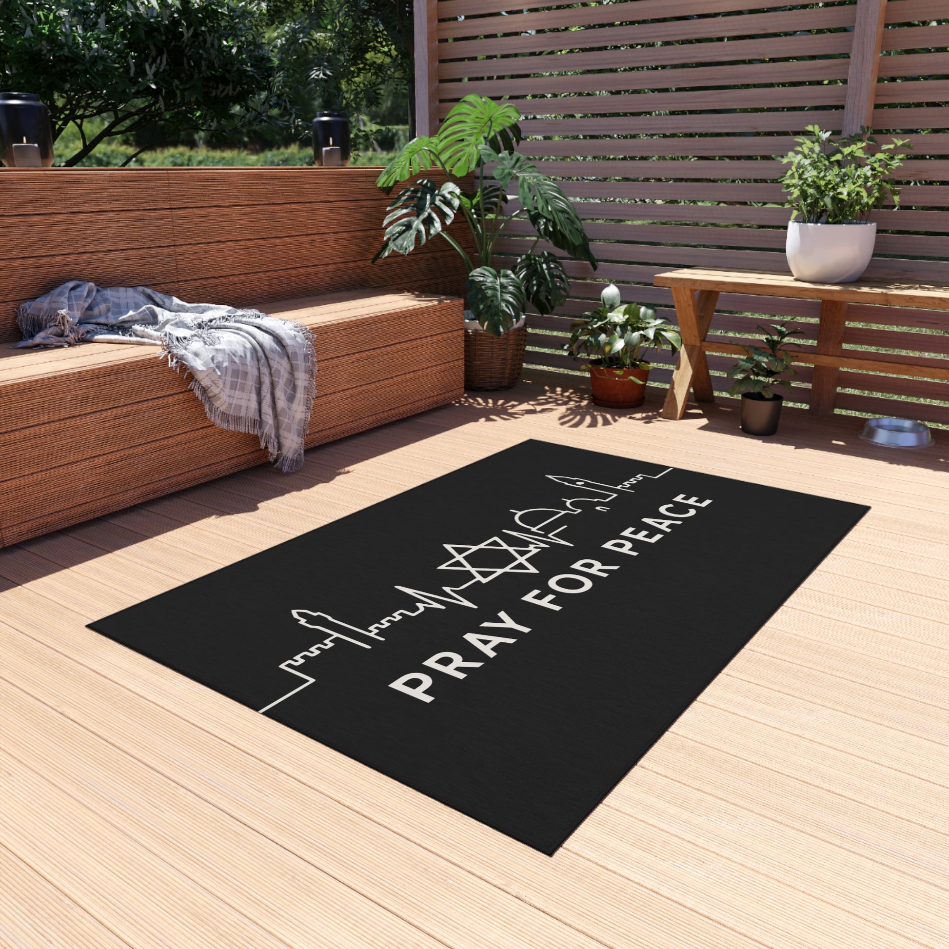 Pray For Peace Outdoor Rug - American Zionist