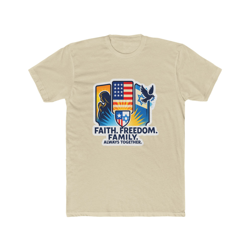 Faith Freedom Family Unisex Cotton Crew Tee - American Zionist