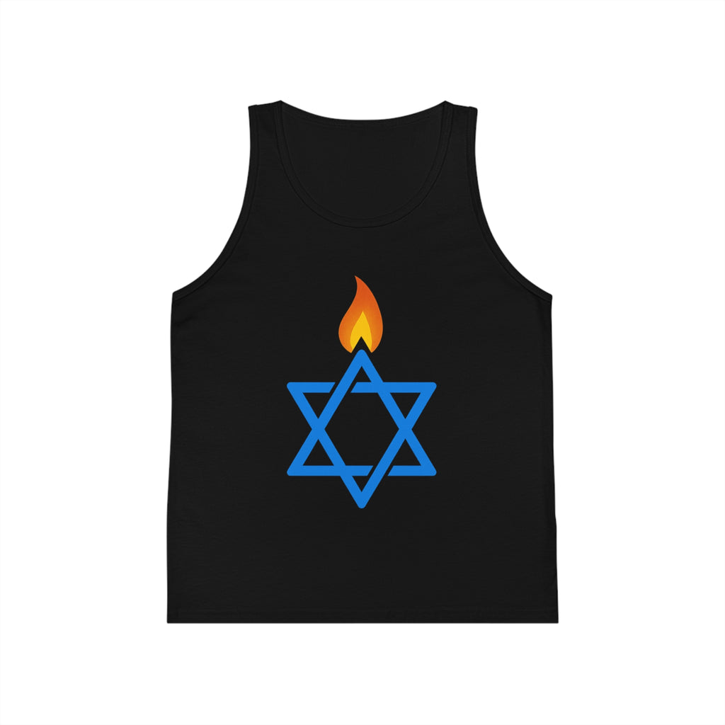 Fire Stars Of David Kid's Jersey Tank Top - American Zionist