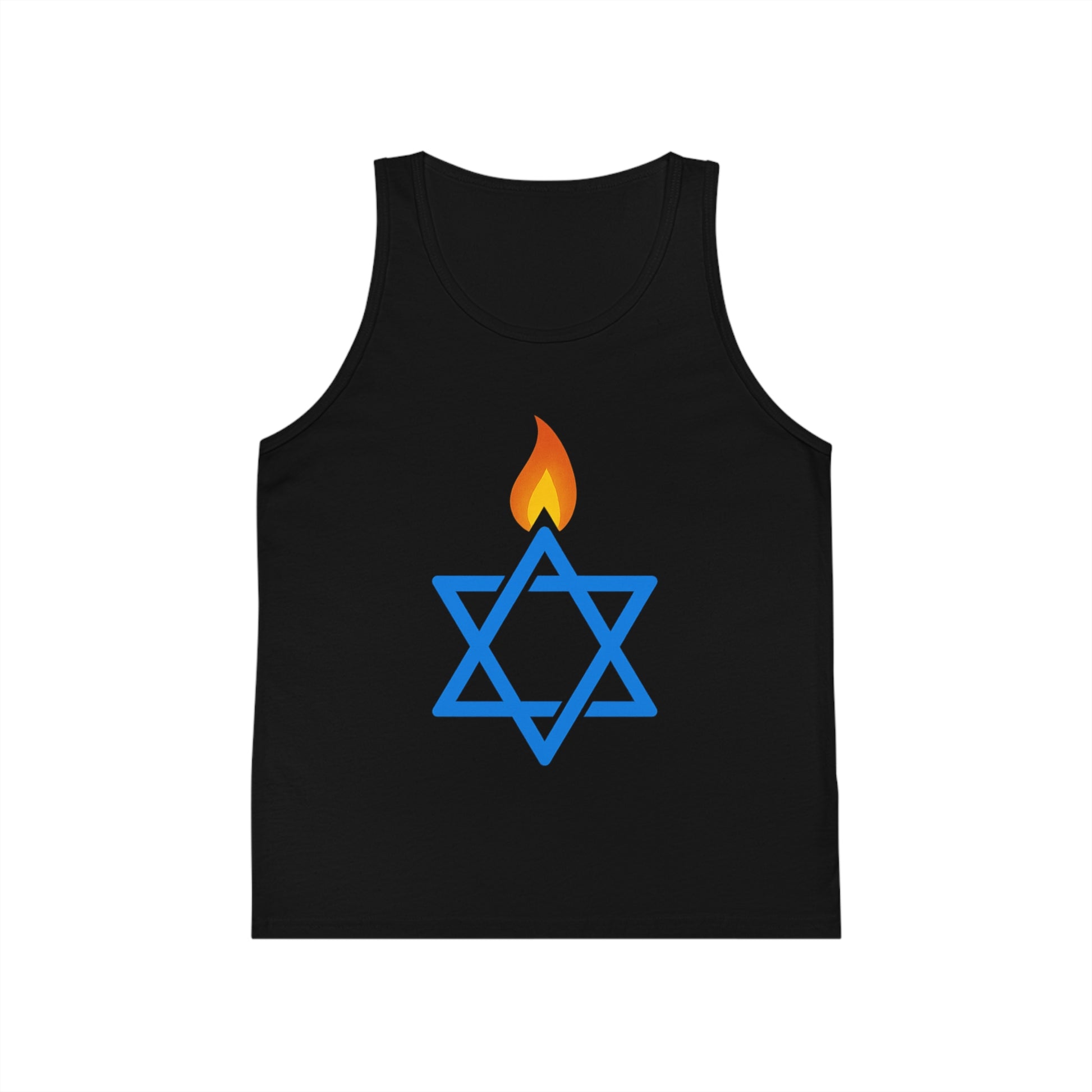 Fire Stars Of David Kid's Jersey Tank Top - American Zionist
