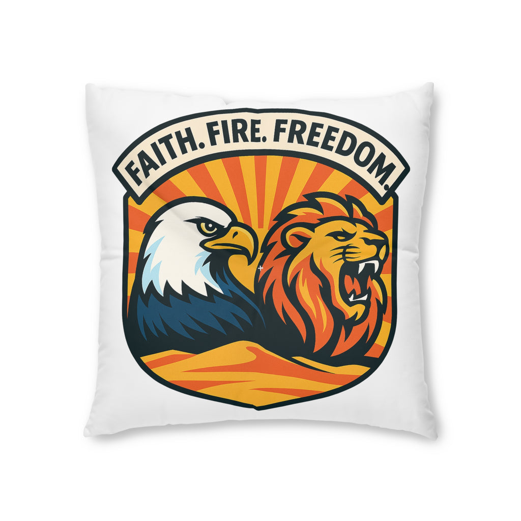 Lions Eagles Rise Tufted Floor Pillow, Square - American Zionist