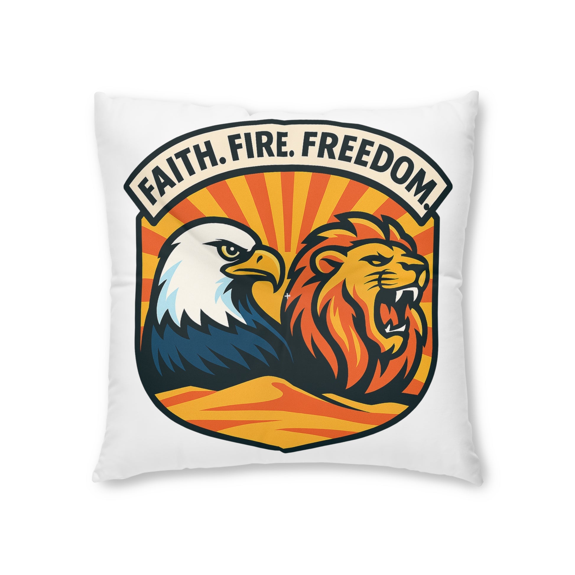 Lions Eagles Rise Tufted Floor Pillow, Square - American Zionist