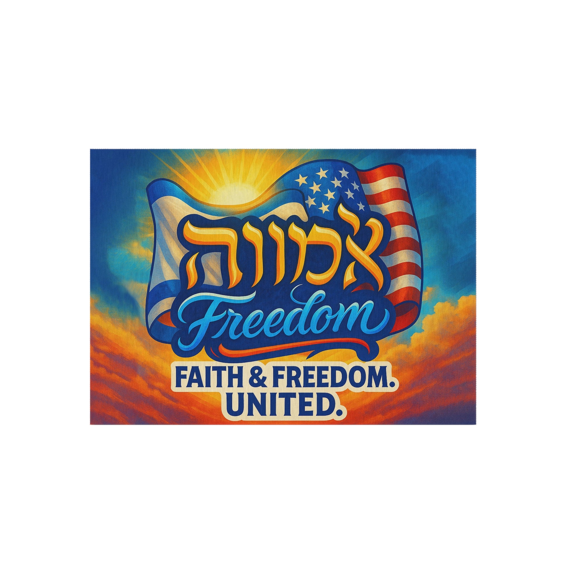 Faith Freedom United Outdoor Rug - American Zionist