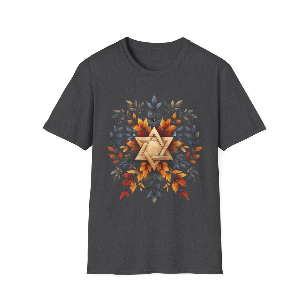 Star of David Wreath Unisex Softstyle T-Shirt - American Zionist
