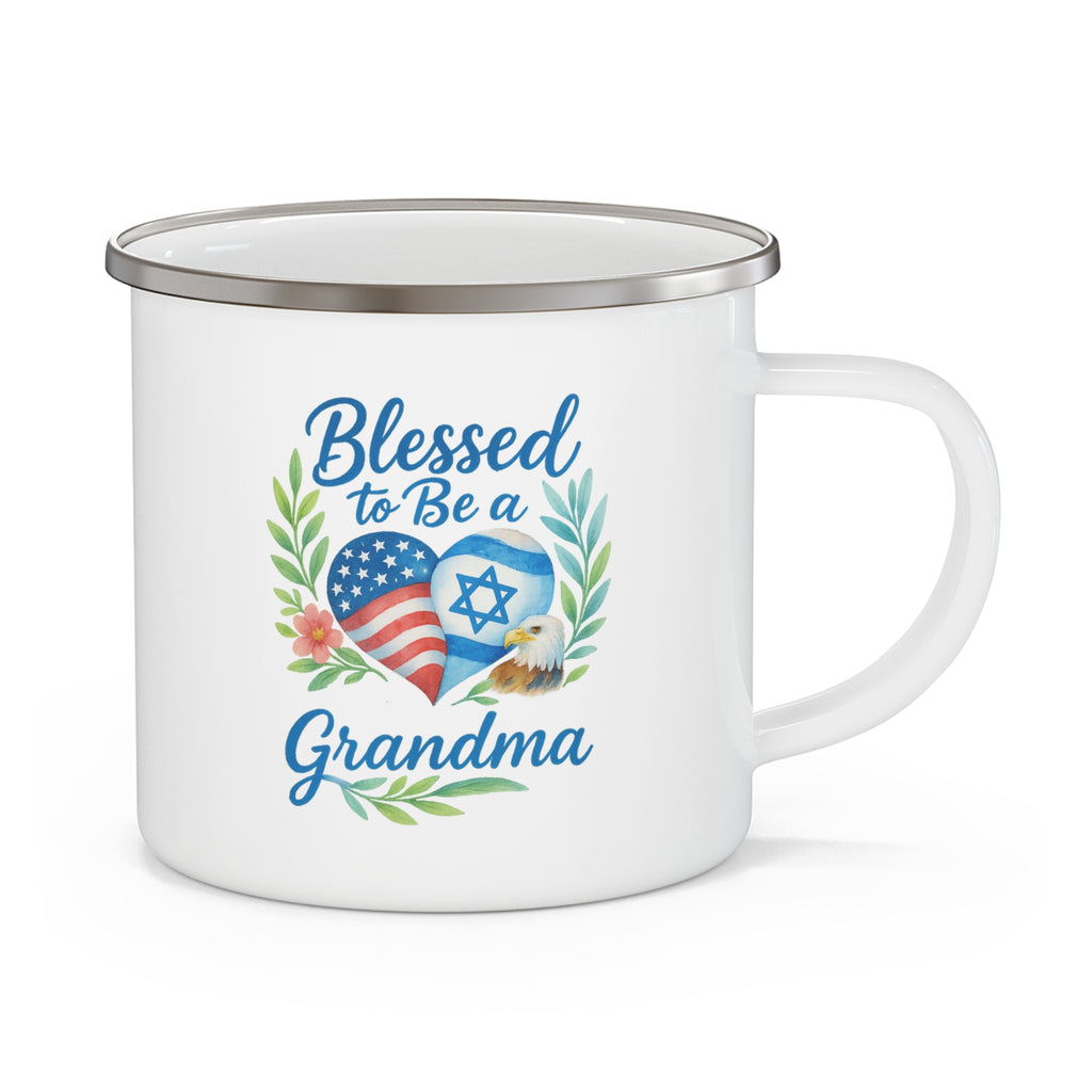 Blessed To Be A Grandma Enamel Camping Mug - American Zionist