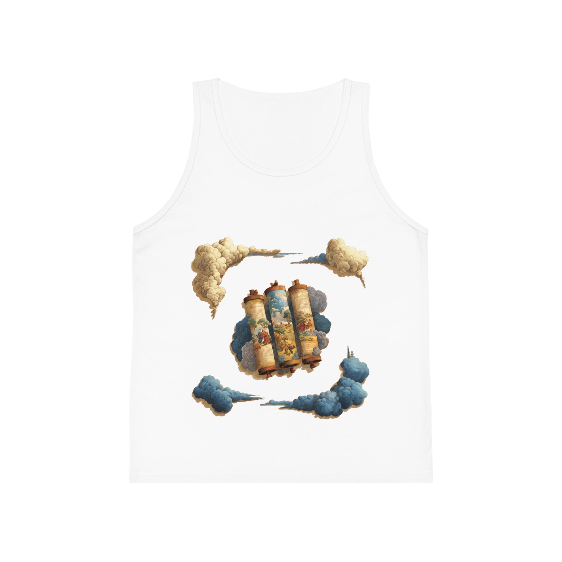 Cloudy Scroll of Moses Transparent Kid's Jersey Tank Top - American Zionist