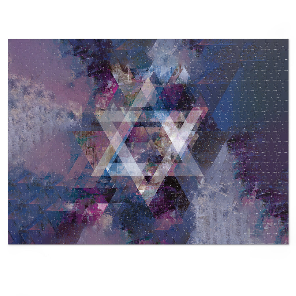 Abstract Star of David Jigsaw Puzzle with Tin - American Zionist