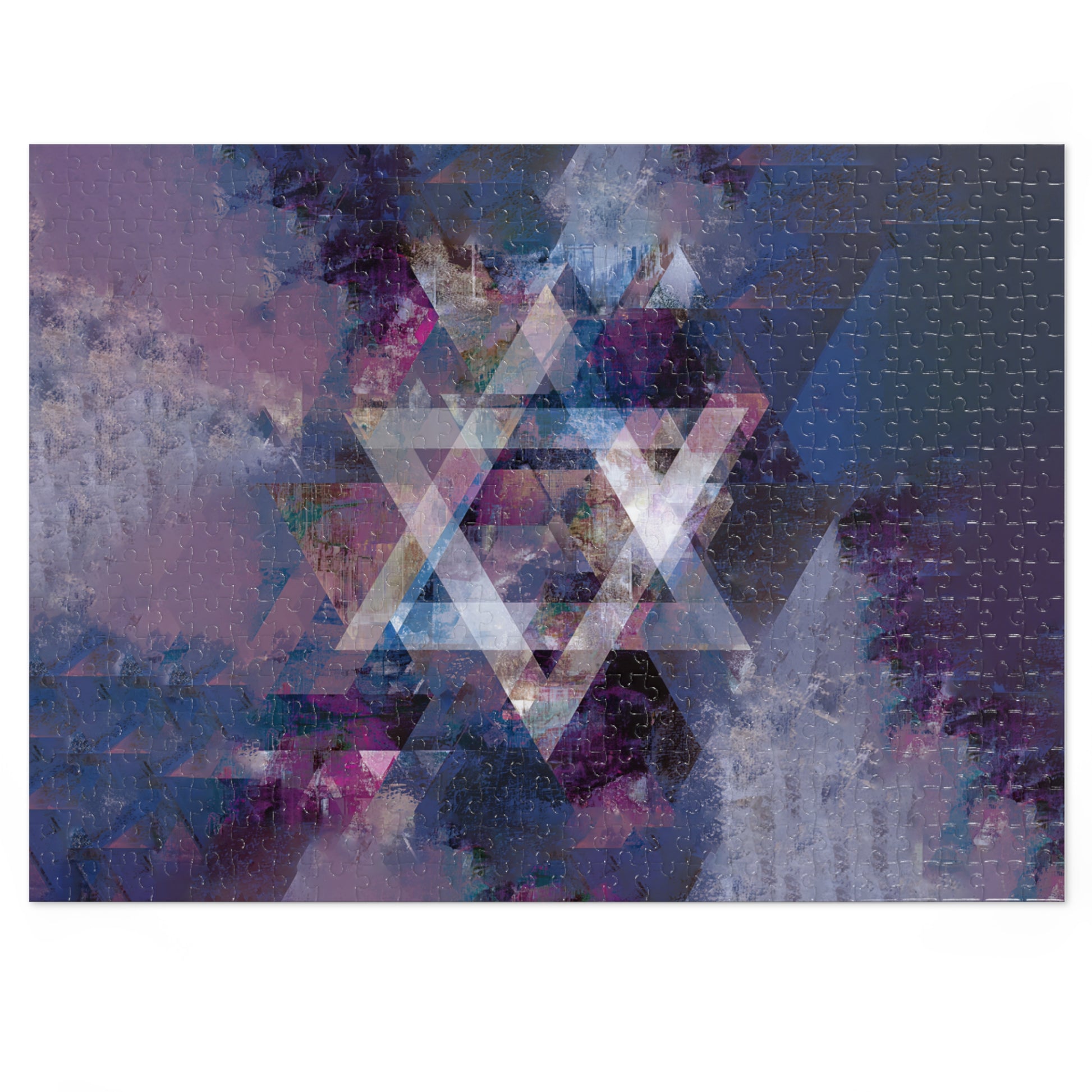 Abstract Star of David Jigsaw Puzzle with Tin - American Zionist