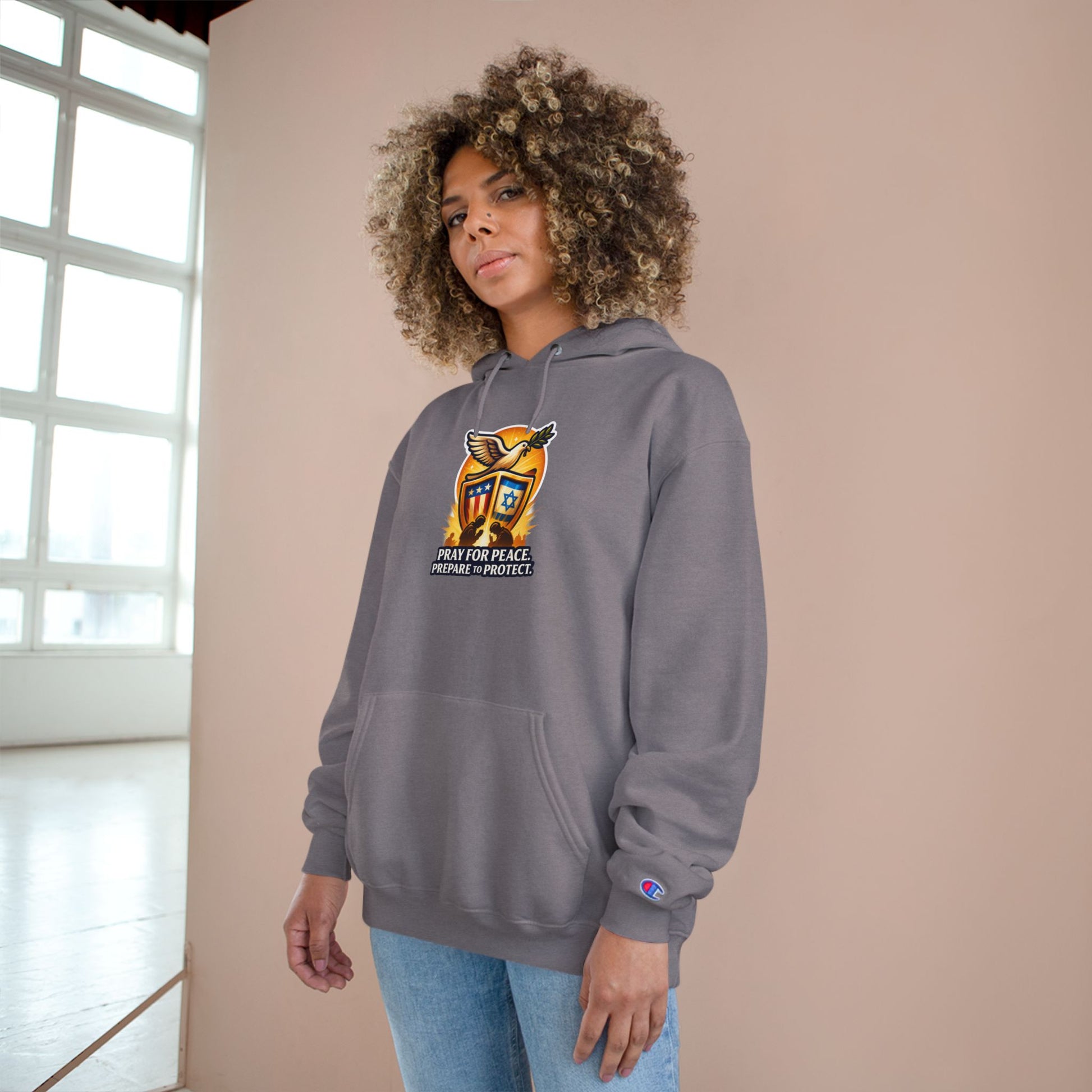 Pray For Peace Champion Hoodie - American Zionist